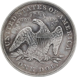 image for: 1873-CC Liberty Seated Silver Dollar. OC-1. Rarity-4+. VF Details--Cleaned (PCGS).