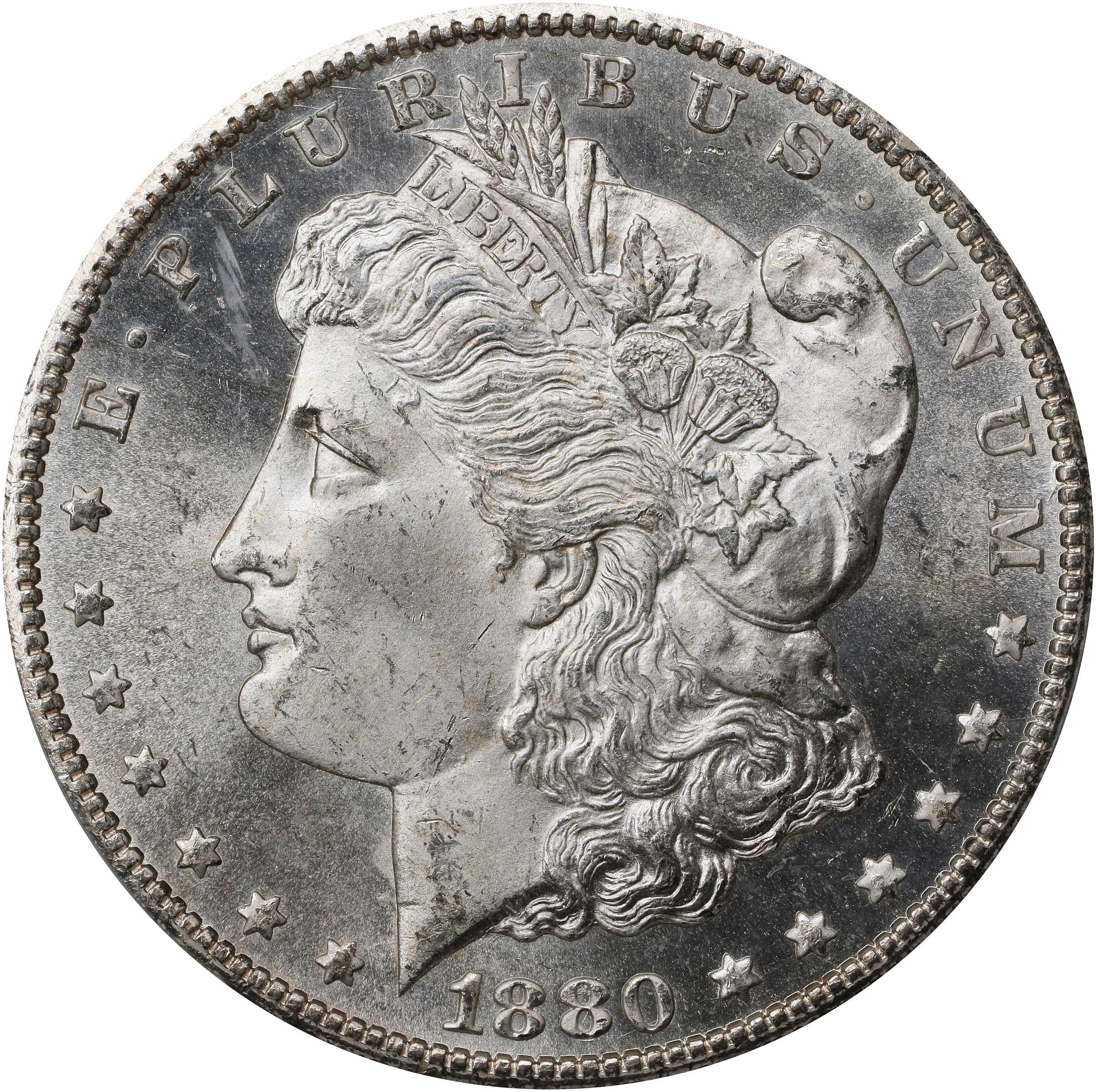 1880-CC Morgan Silver Dollar. VAM-5. Top 100 Variety. 8/High 7. MS-66 (PCGS).