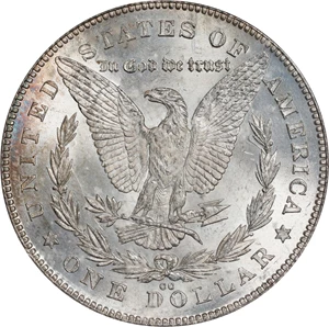 image for: 1880-CC Morgan Silver Dollar. VAM-7. Hit List 40. 8/7, Reverse of 1878. MS-66 (ICG).