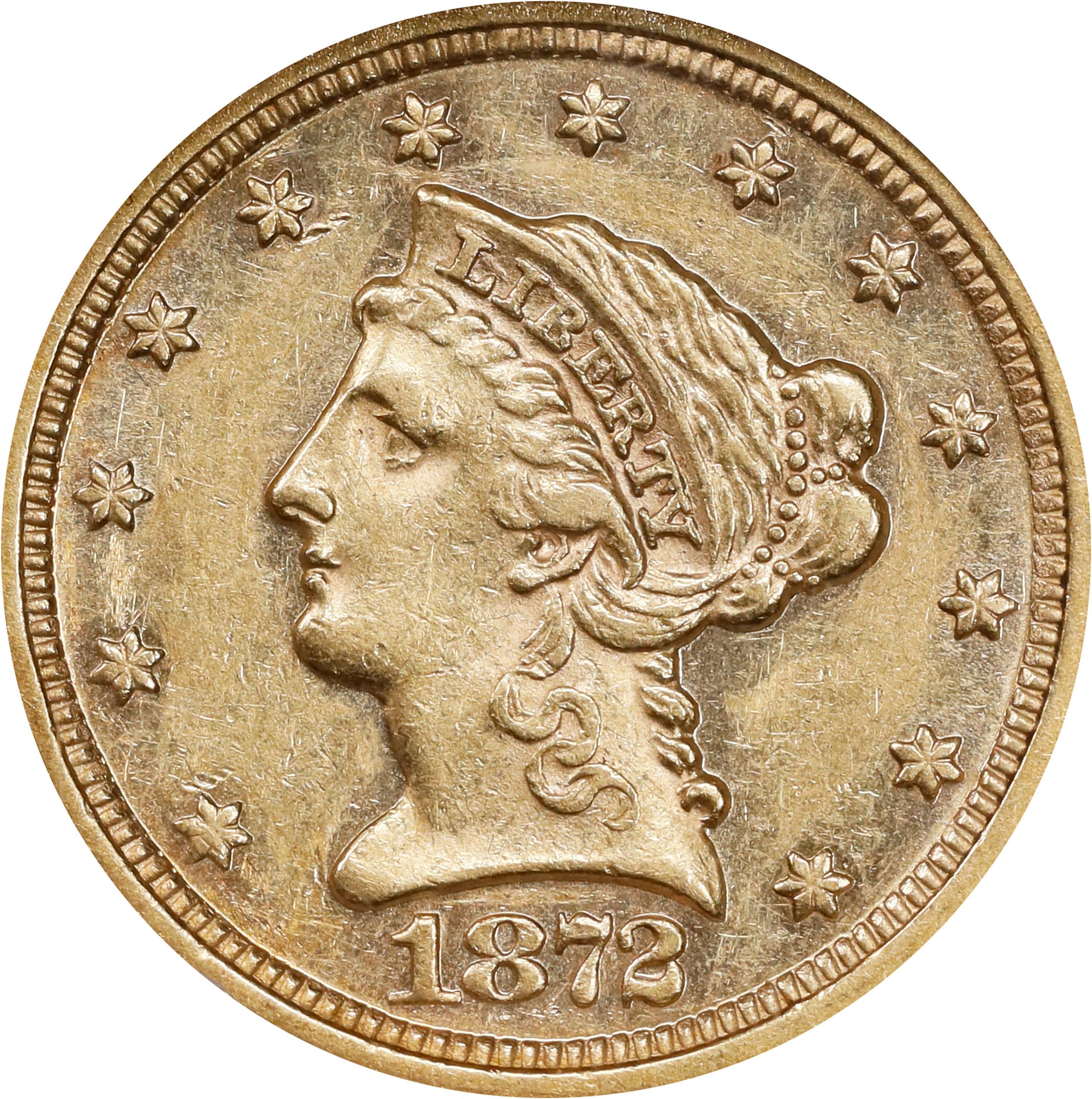 image for: 1872 Liberty Head Quarter Eagle. AU-58 (NGC).