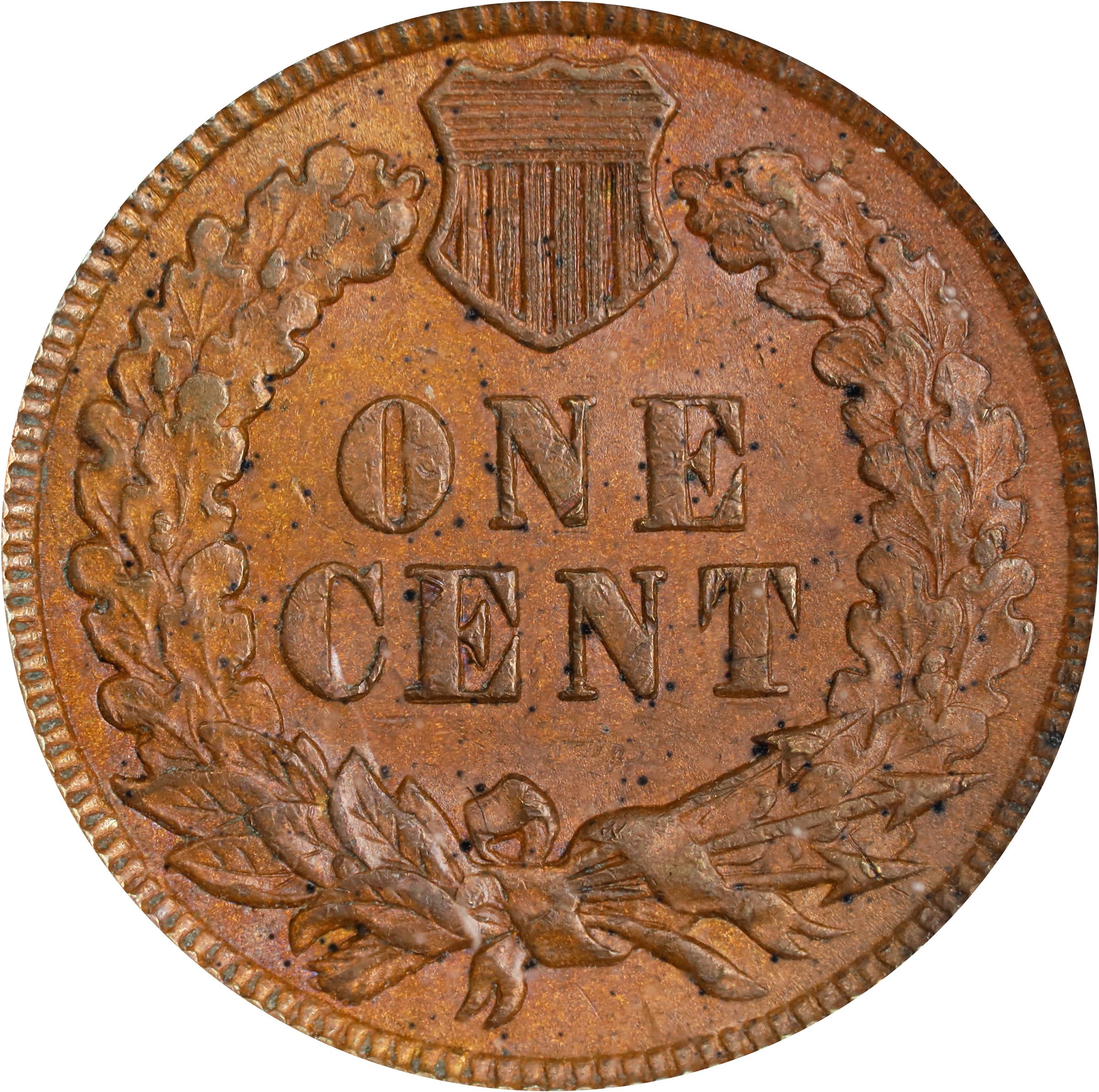 image for: 1889 Indian Cent. Snow-1, FS-801. Doubled Die Reverse. AU-55 (PCGS).
