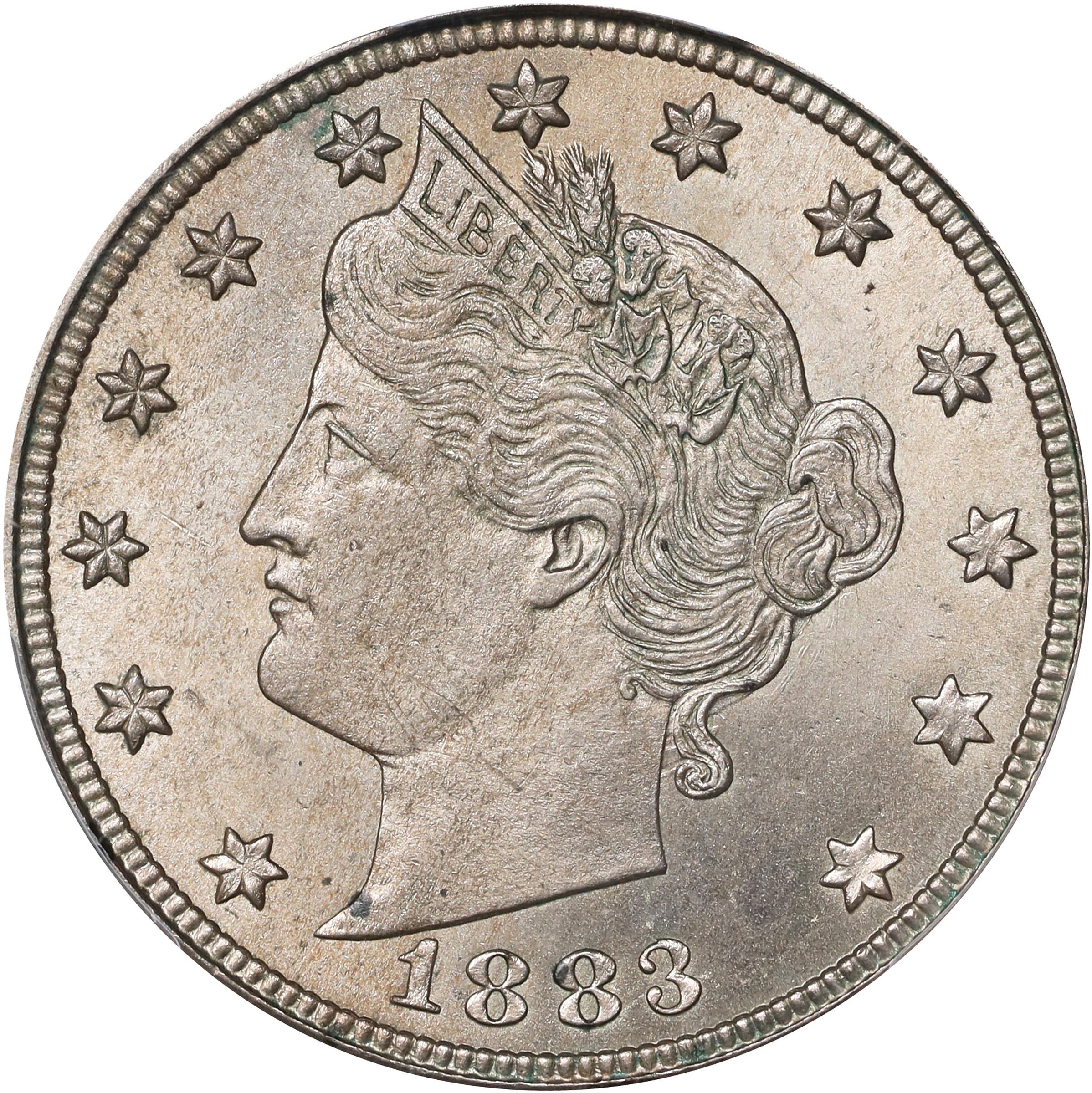 1883 Liberty Head Nickel. With CENTS. Unc Details--Graffiti (PCGS).