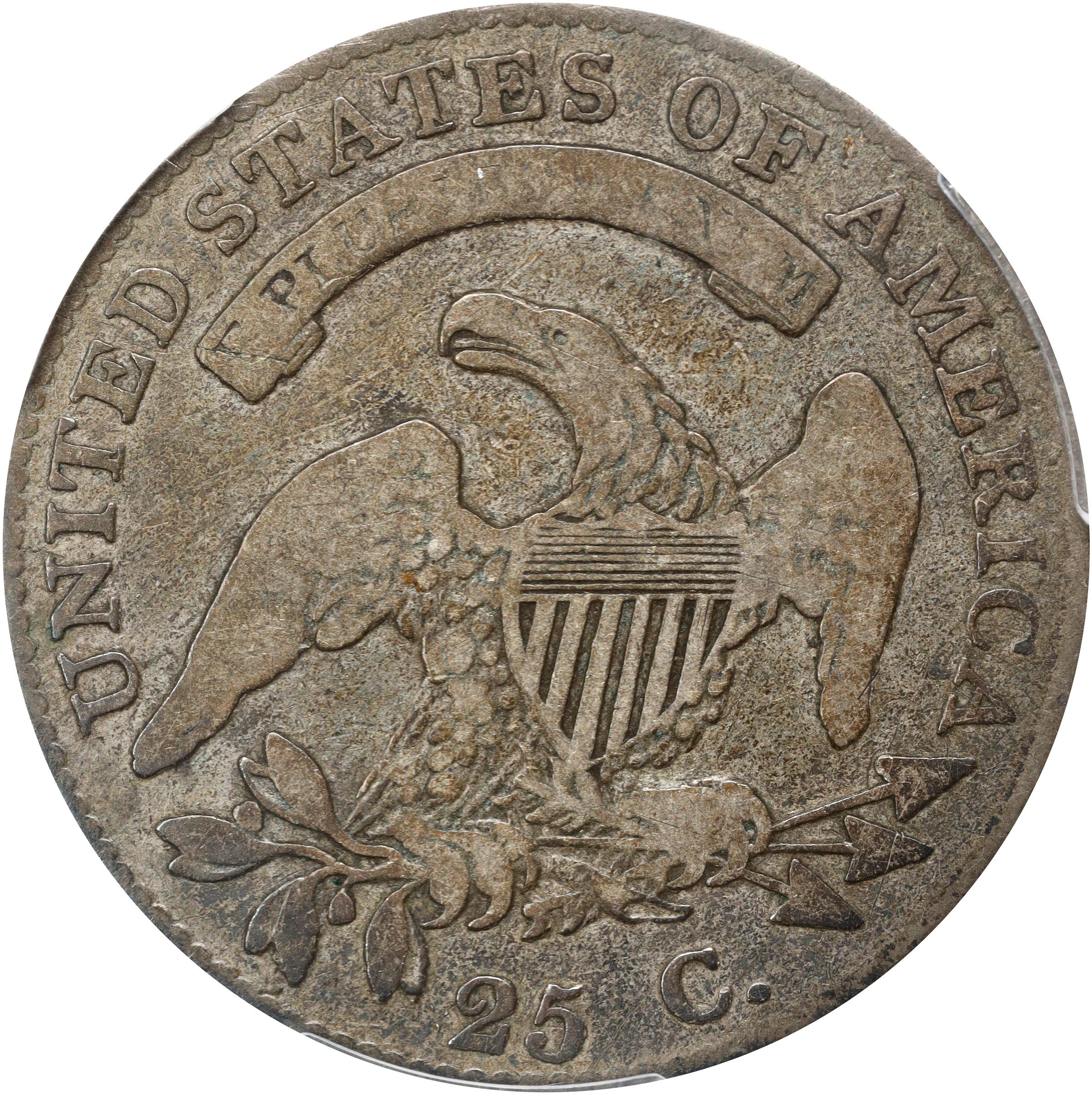 image for: 1820 Capped Bust Quarter. B-3. Rarity-3. Medium 0. VG-10 (PCGS).