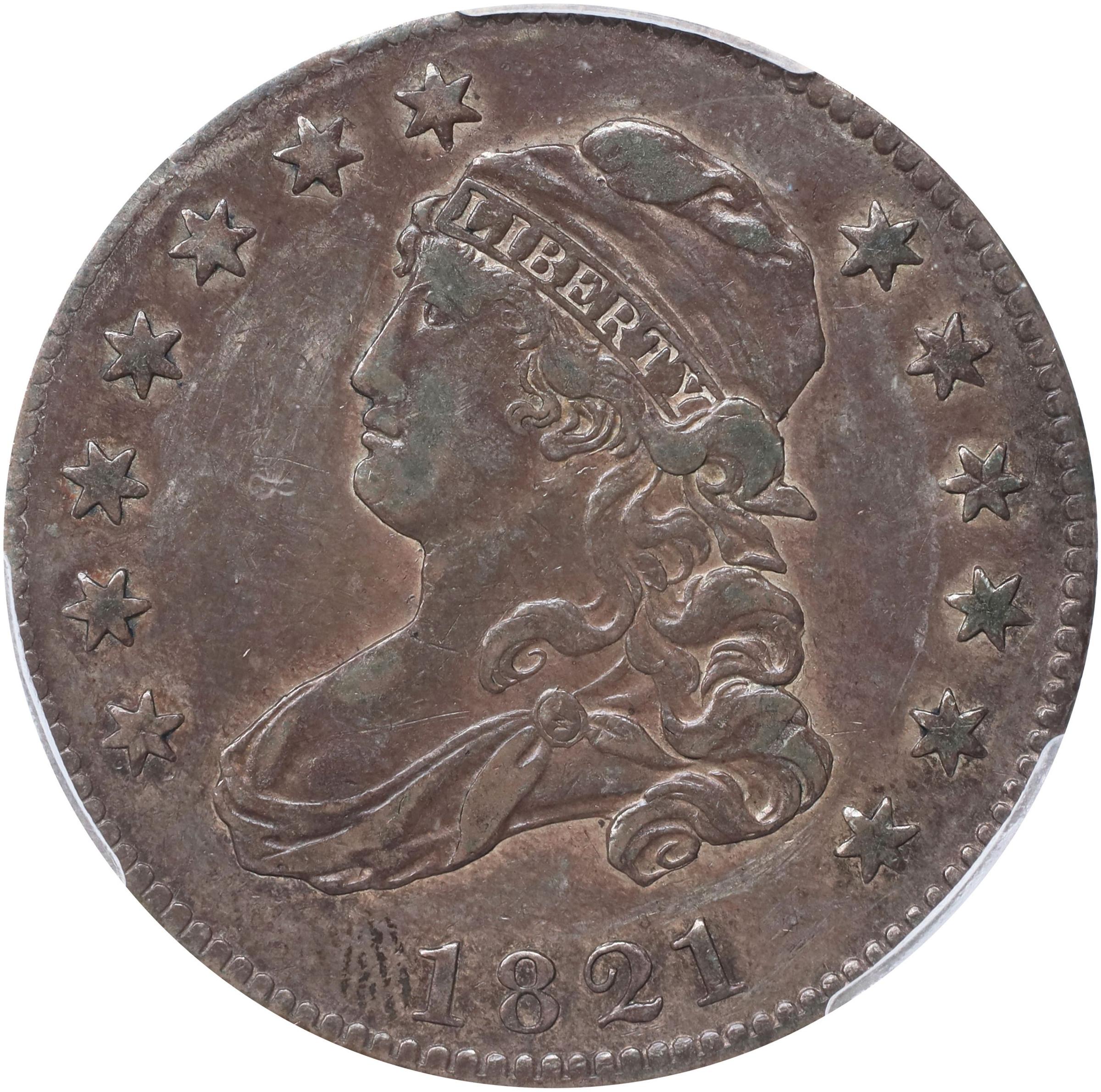 image for: 1821 Capped Bust Quarter. B-2. Rarity-4. EF Details--Cleaned (PCGS).