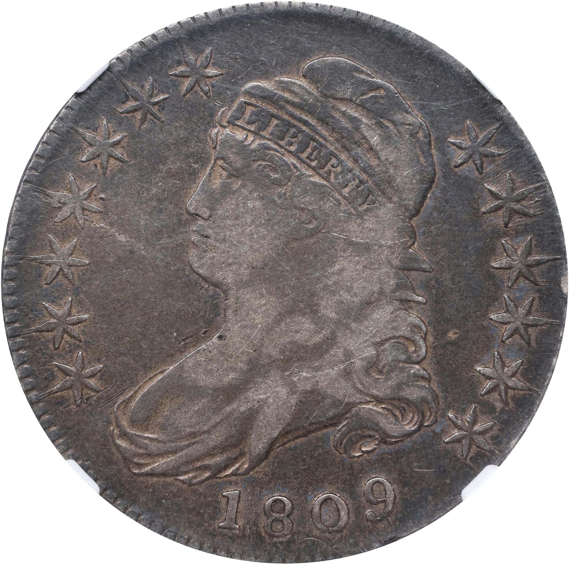 image for: 1809 Capped Bust Half Dollar. O-110. Rarity-4+. XXXX Edge. VF-20 (NGC).