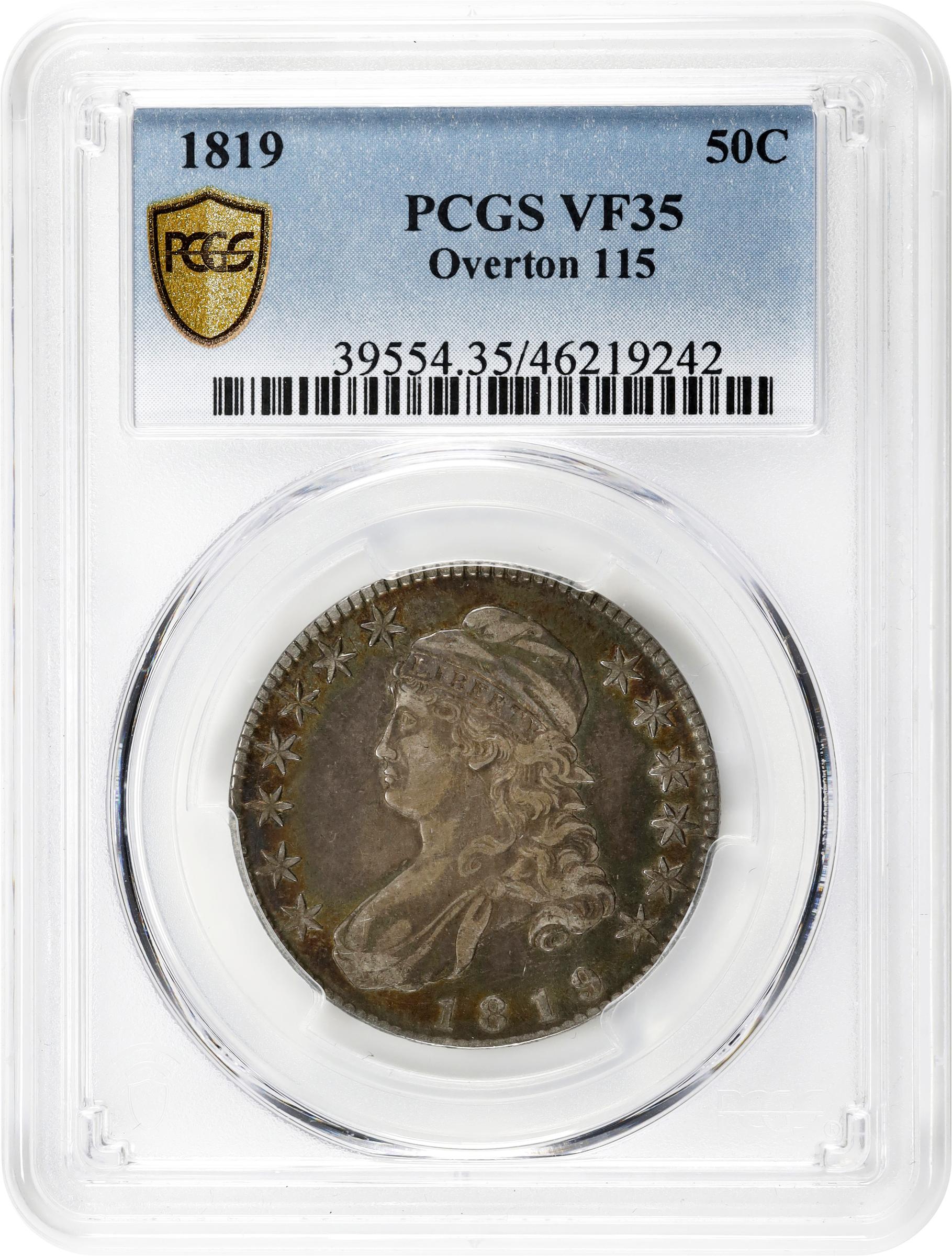 image for: 1819 Capped Bust Half Dollar. O-115. Rarity-3. VF-35 (PCGS).