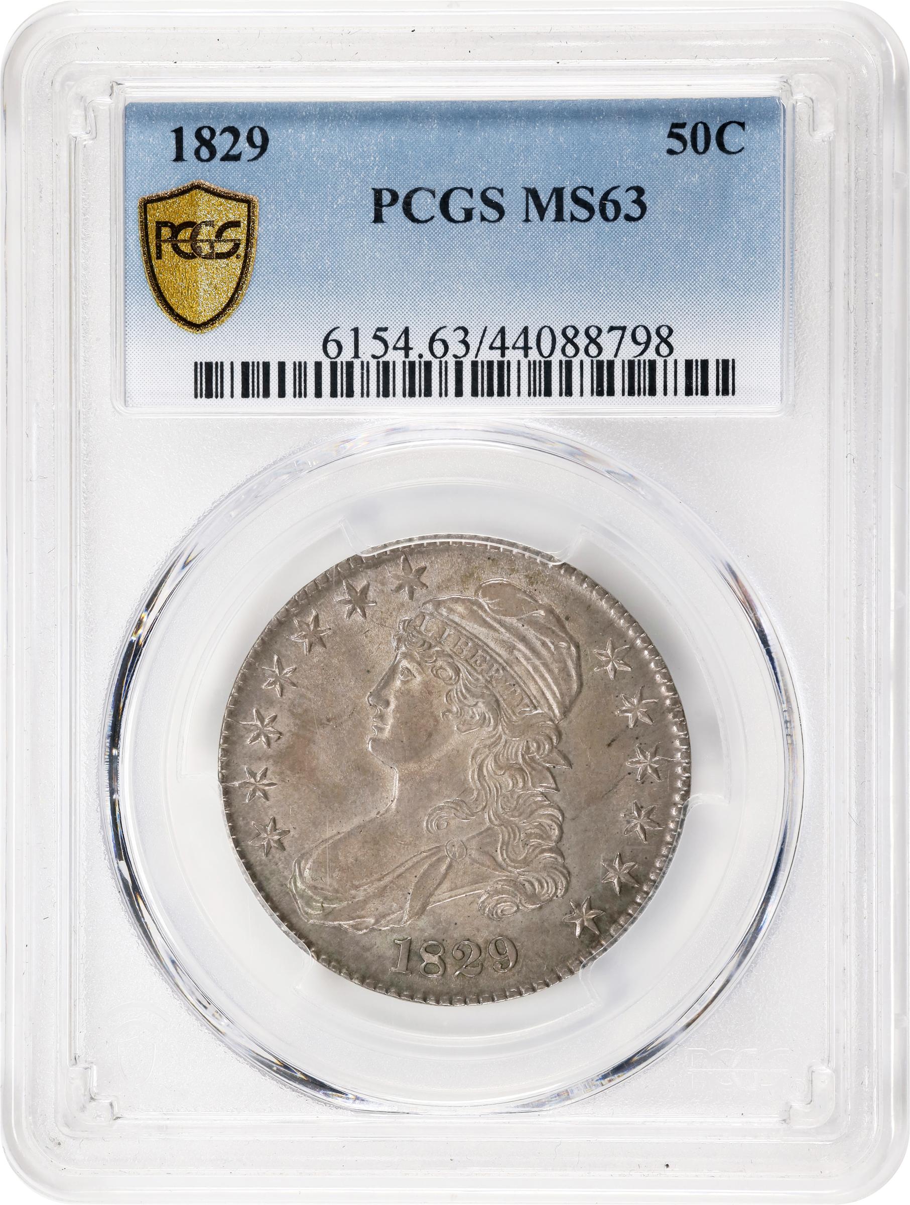 1829 50c Small Letters MS63 thumbnail 3