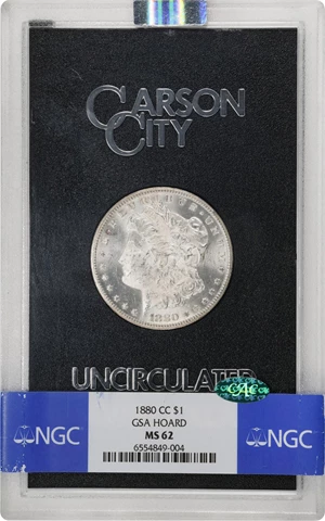 image for: 1880-CC GSA Morgan Silver Dollar. MS-62 (NGC). CAC.