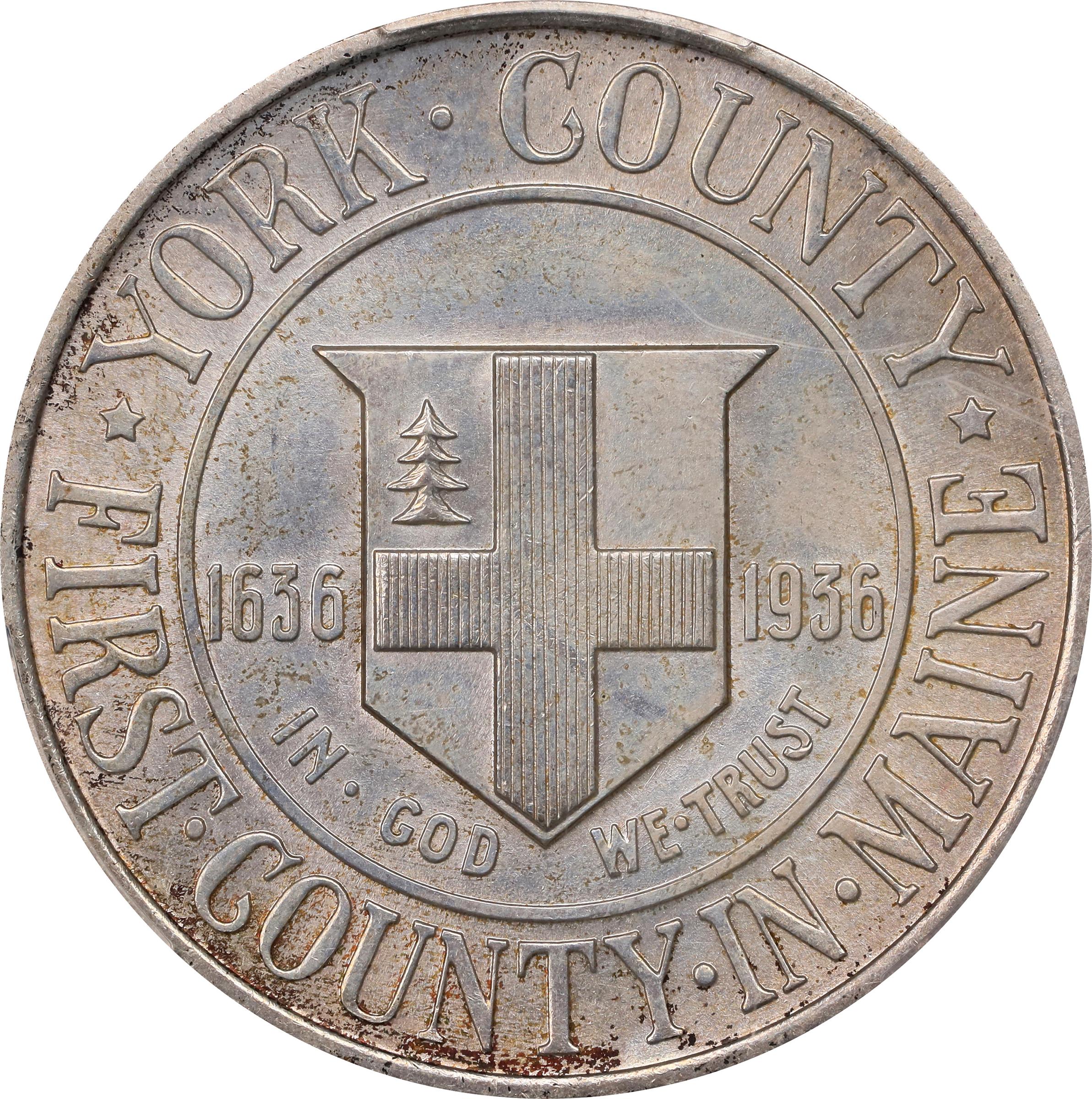 1936 York County, Maine Tercentenary. Unc Details--Cleaned (PCGS).