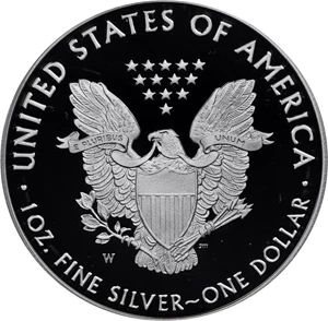 image for: 2020-W Silver Eagle. 75th Anniversary of the End of World War II V75 Privy Mark. First Strike. Proof-70 Deep Cameo (PCGS).
