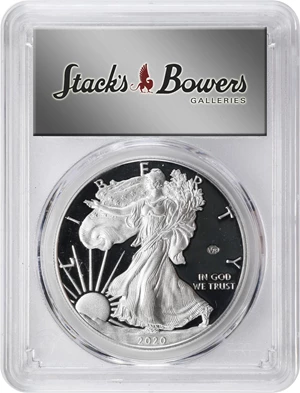 image for: 2020-W Silver Eagle. 75th Anniversary of the End of World War II V75 Privy Mark. First Strike. Proof-70 Deep Cameo (PCGS).