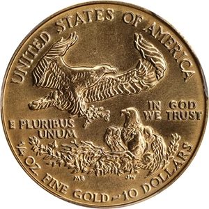 image for: 1990 Quarter-Ounce Gold Eagle. MS-69 (PCGS).
