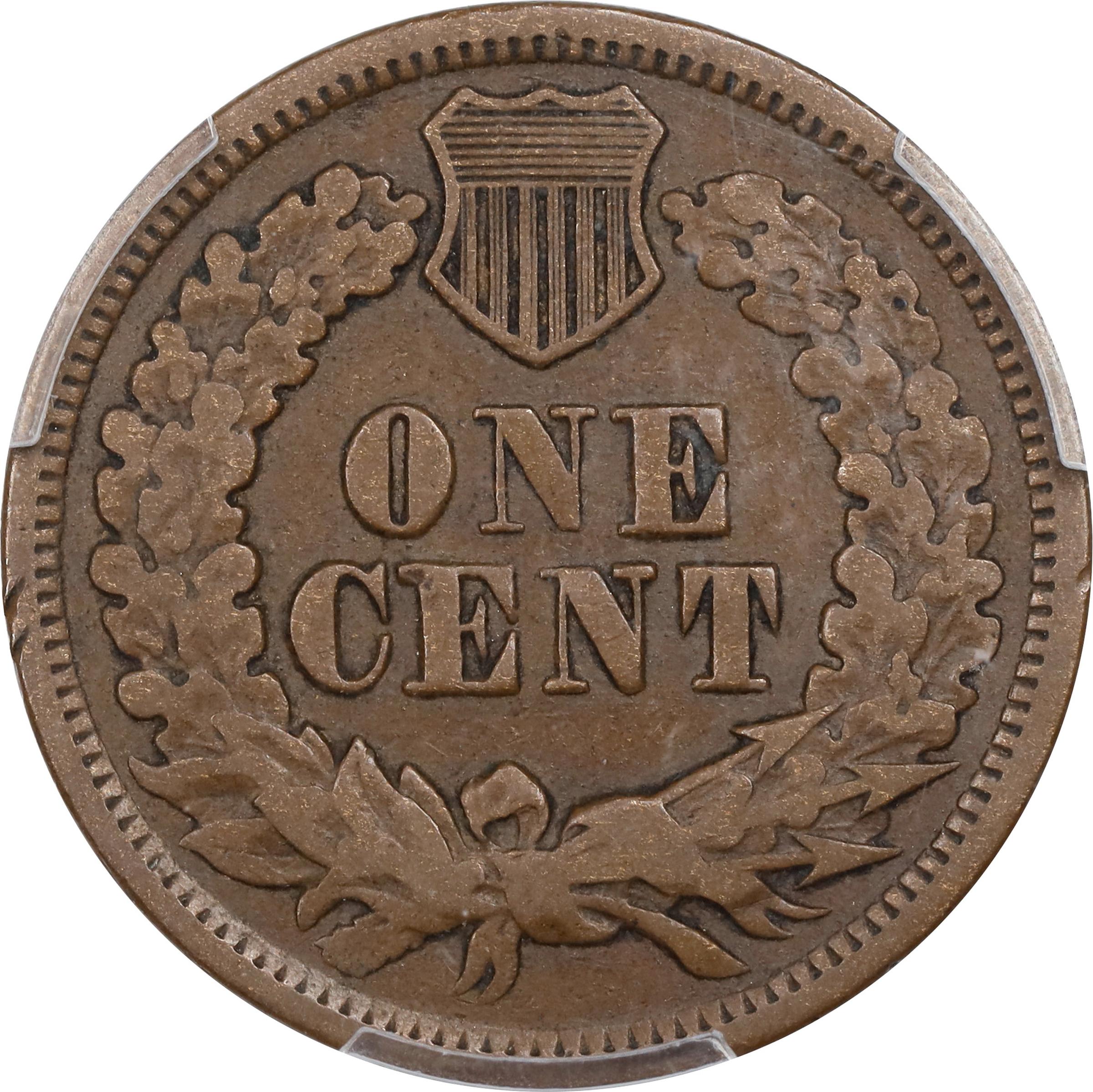 image for: 1864 Indian Cent. Bronze. L on Ribbon. S-3, FS-2302. Repunched Date. Fine-15 (PCGS).