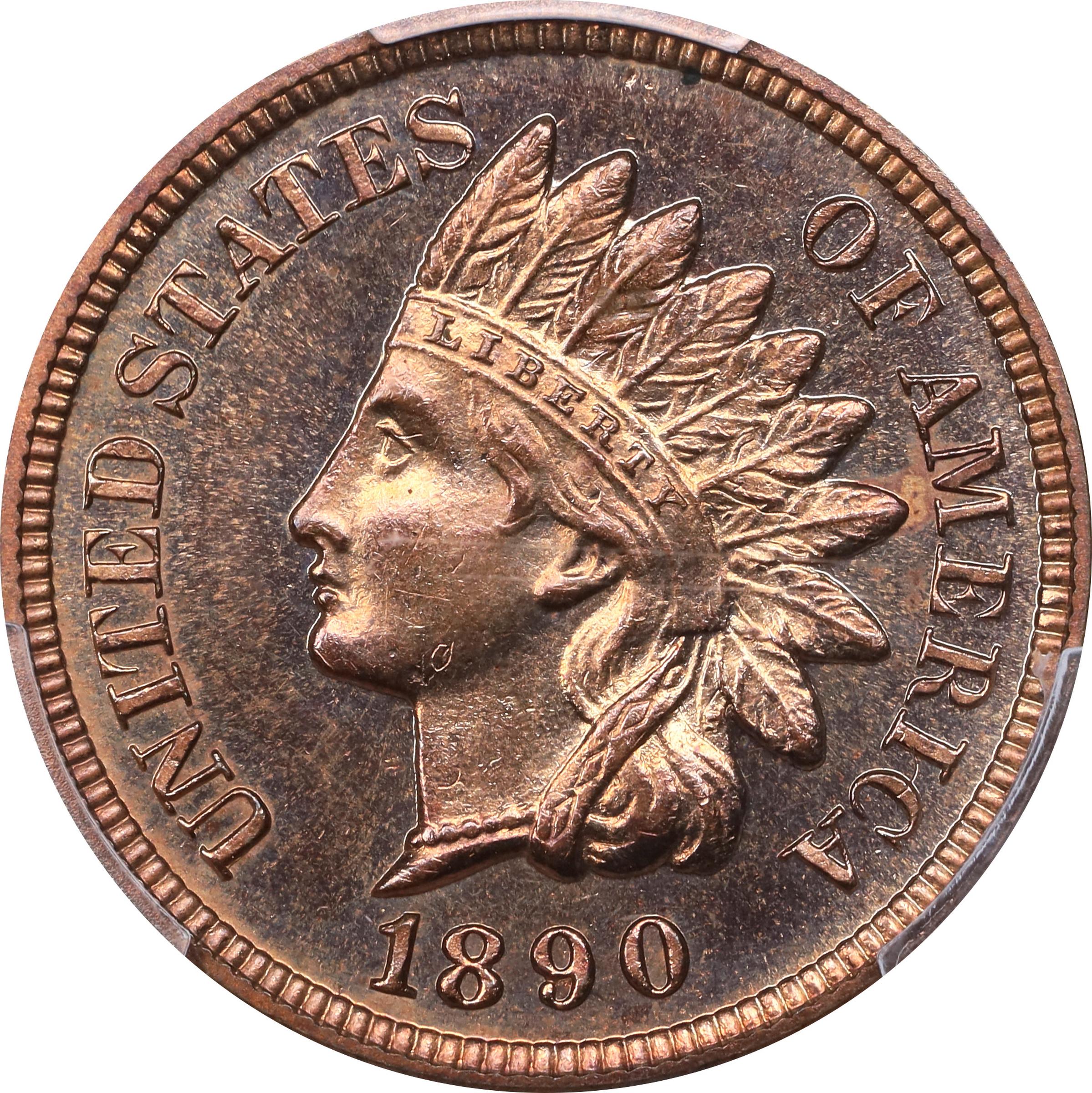 image for: 1890 Indian Cent. Proof-65 RD (PCGS).