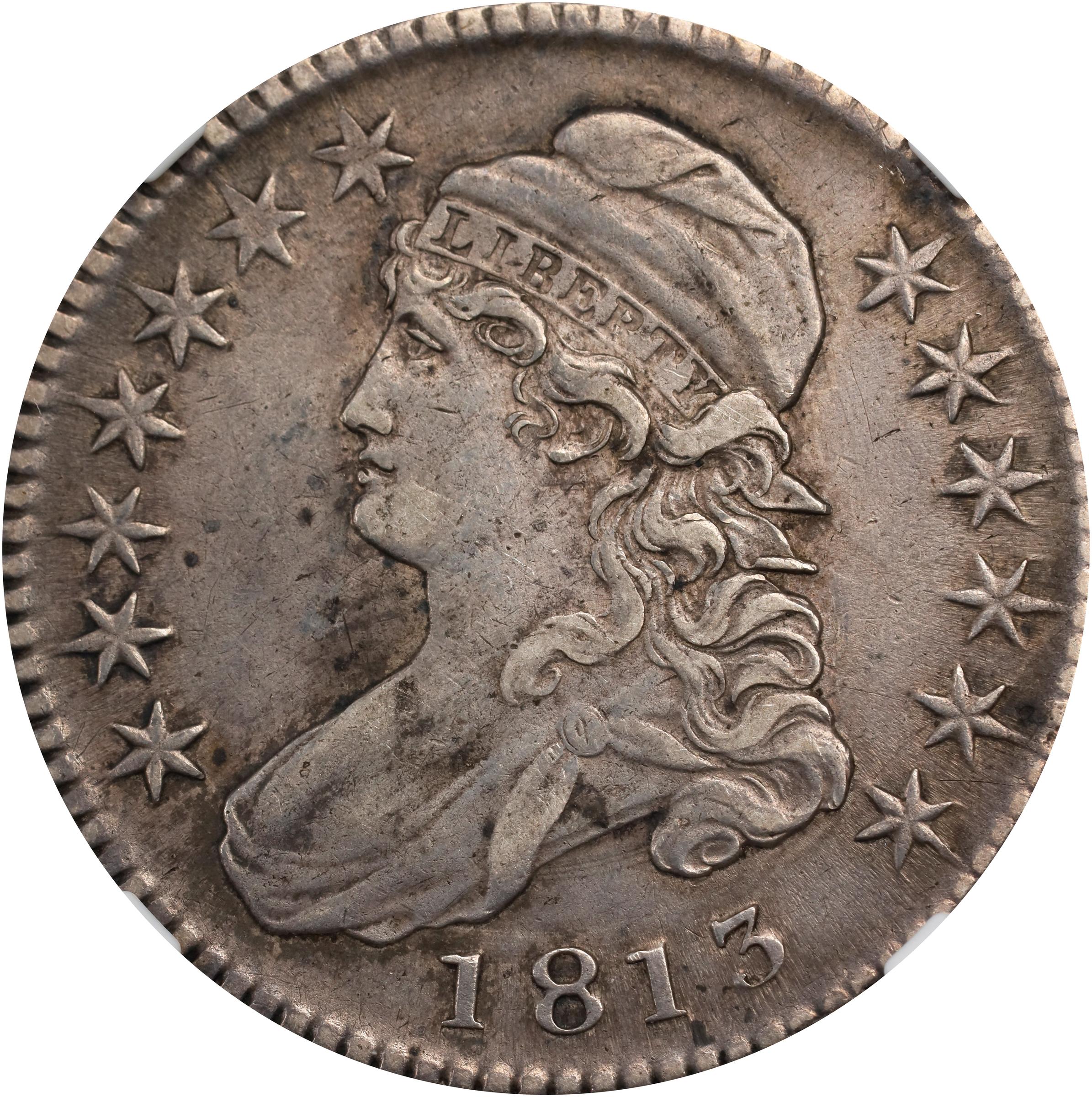 image for: 1813 Capped Bust Half Dollar. O-101. Rarity-1. 50 C./UNI. EF Details--Cleaned (NGC).