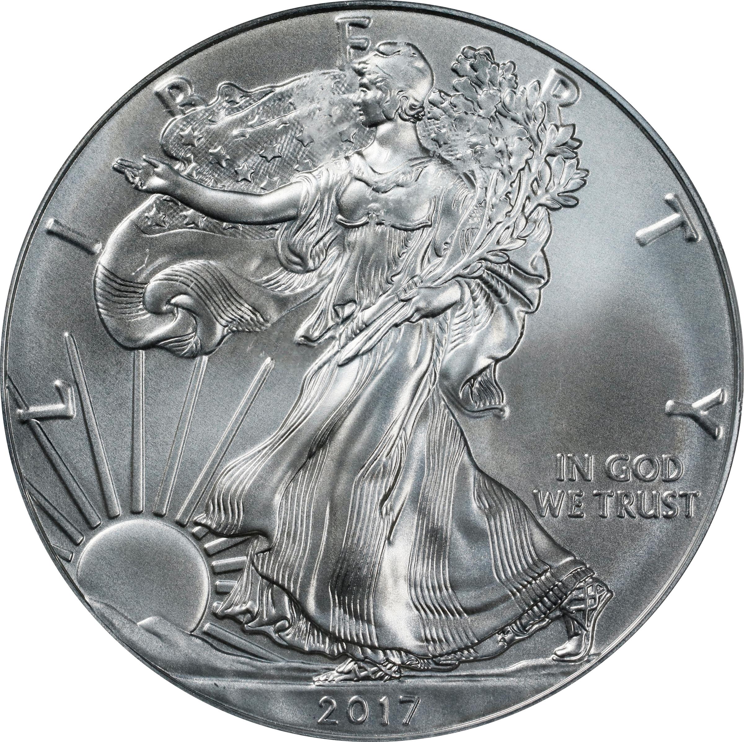 image for: 2017-W Silver Eagle. Burnished. First Strike. Specimen-70 (PCGS).