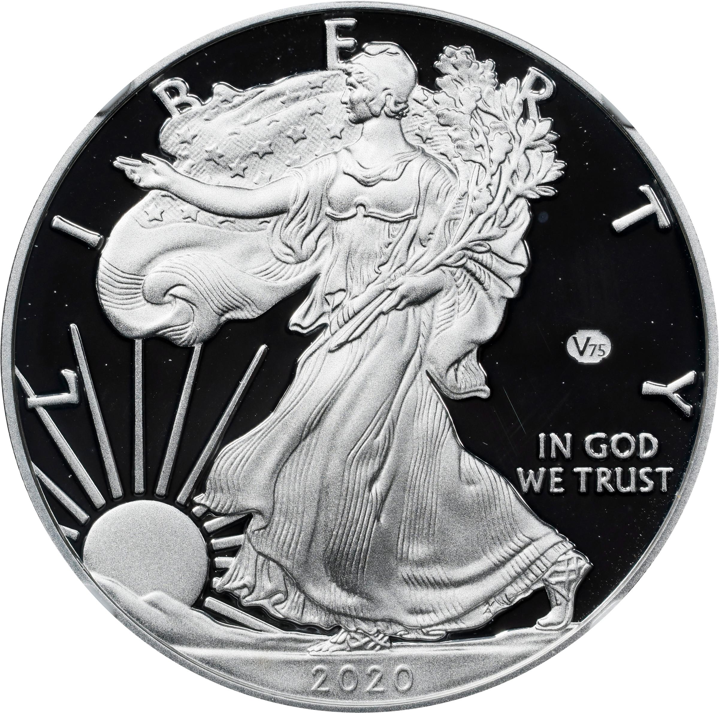 2020 W $1 Silver Eagles, Proof v75 Privy WWII Anniversary DCAM