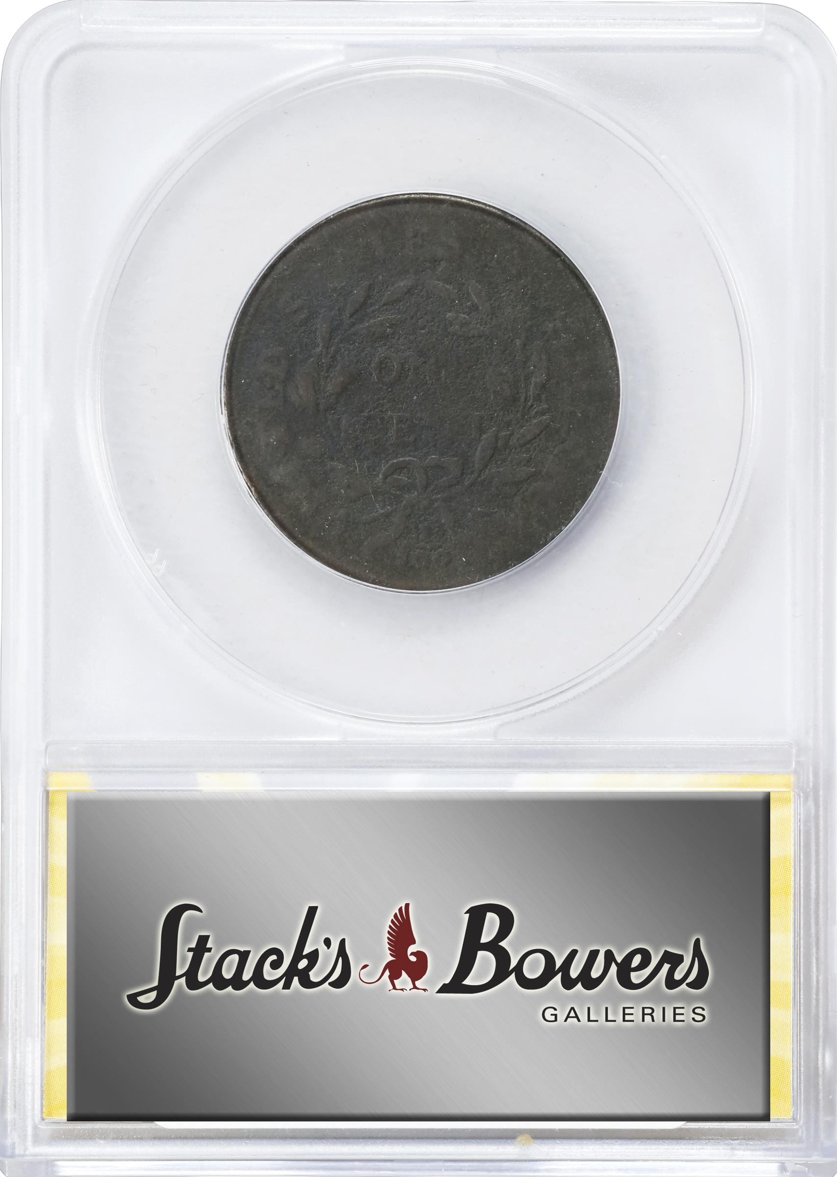 image for: 1797 Draped Bust Cent. S-121B, B-3b. Rarity-3. Reverse of 1795, Gripped Edge. Good-4 (ANACS).