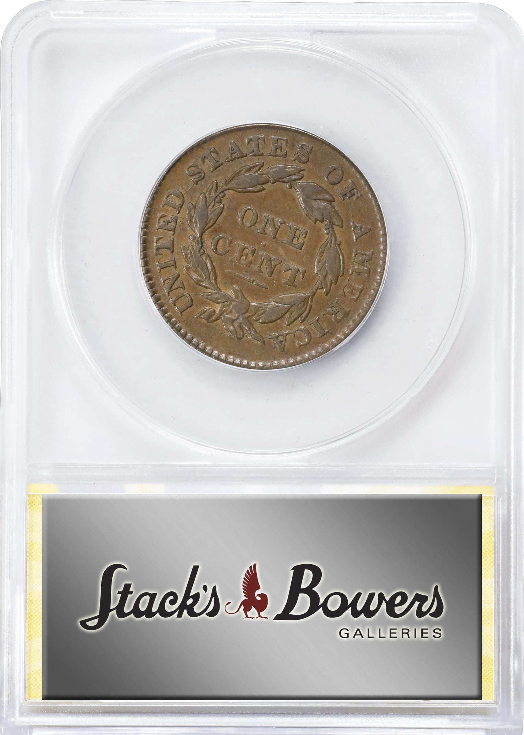 image for: 1833 Matron Head Cent. N-6. Rarity-1. VF-30 (ANACS).