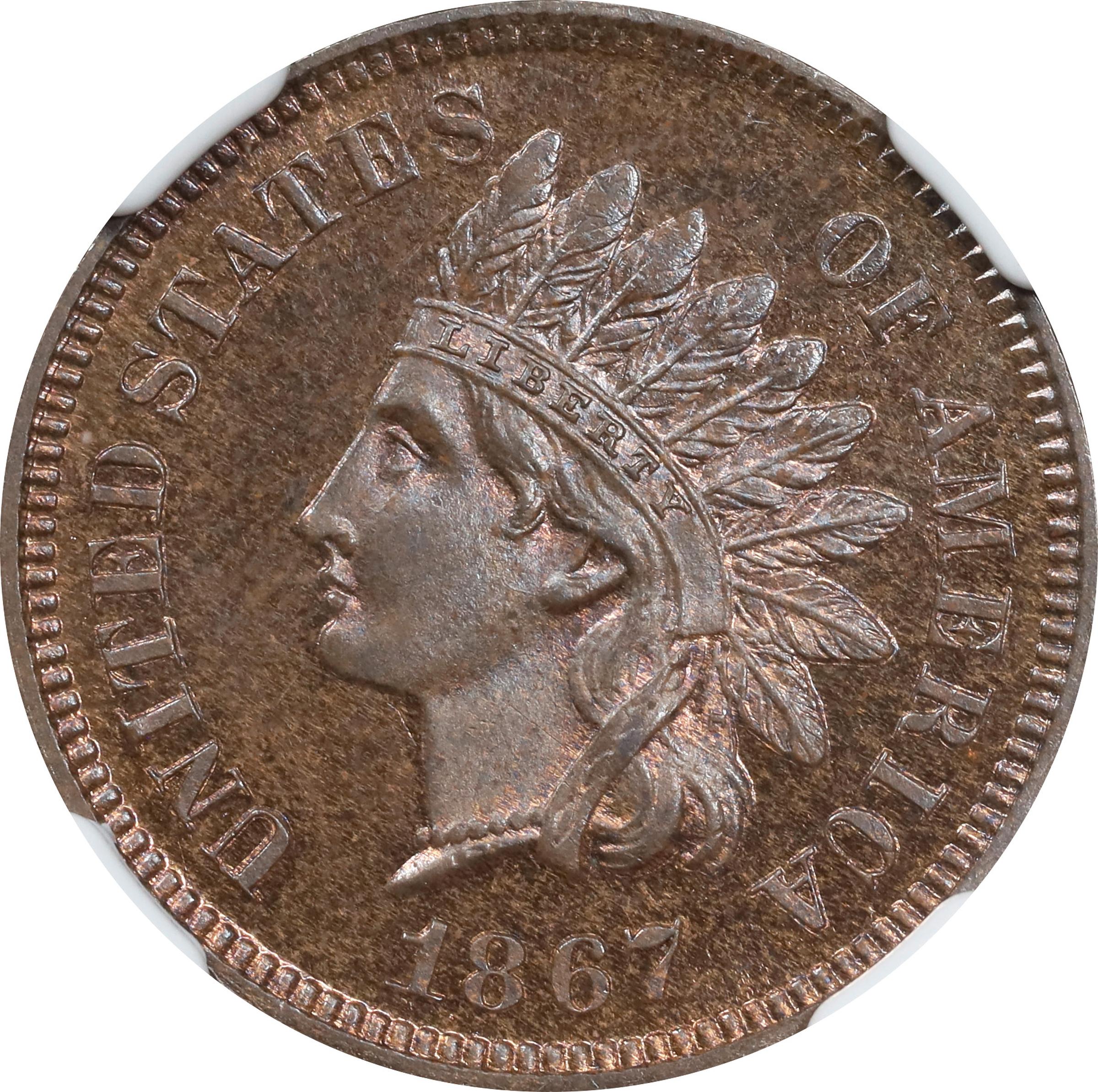 image for: 1867 Indian Cent. Proof-65 BN (NGC).