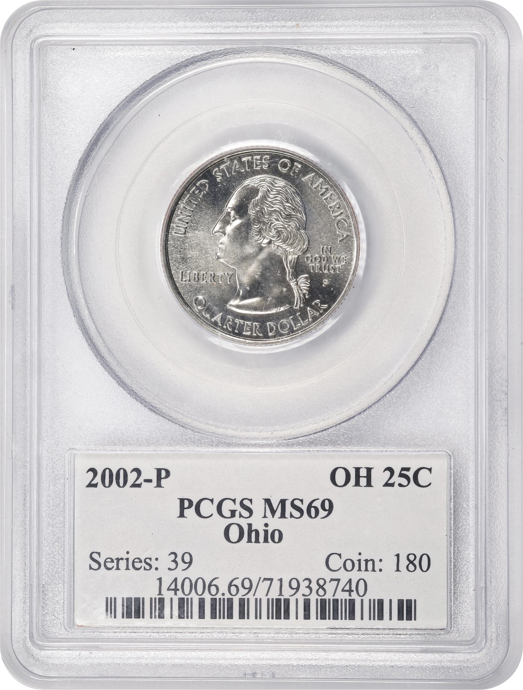 image for: 2002 State Quarter. Ohio. MS-69 (PCGS).