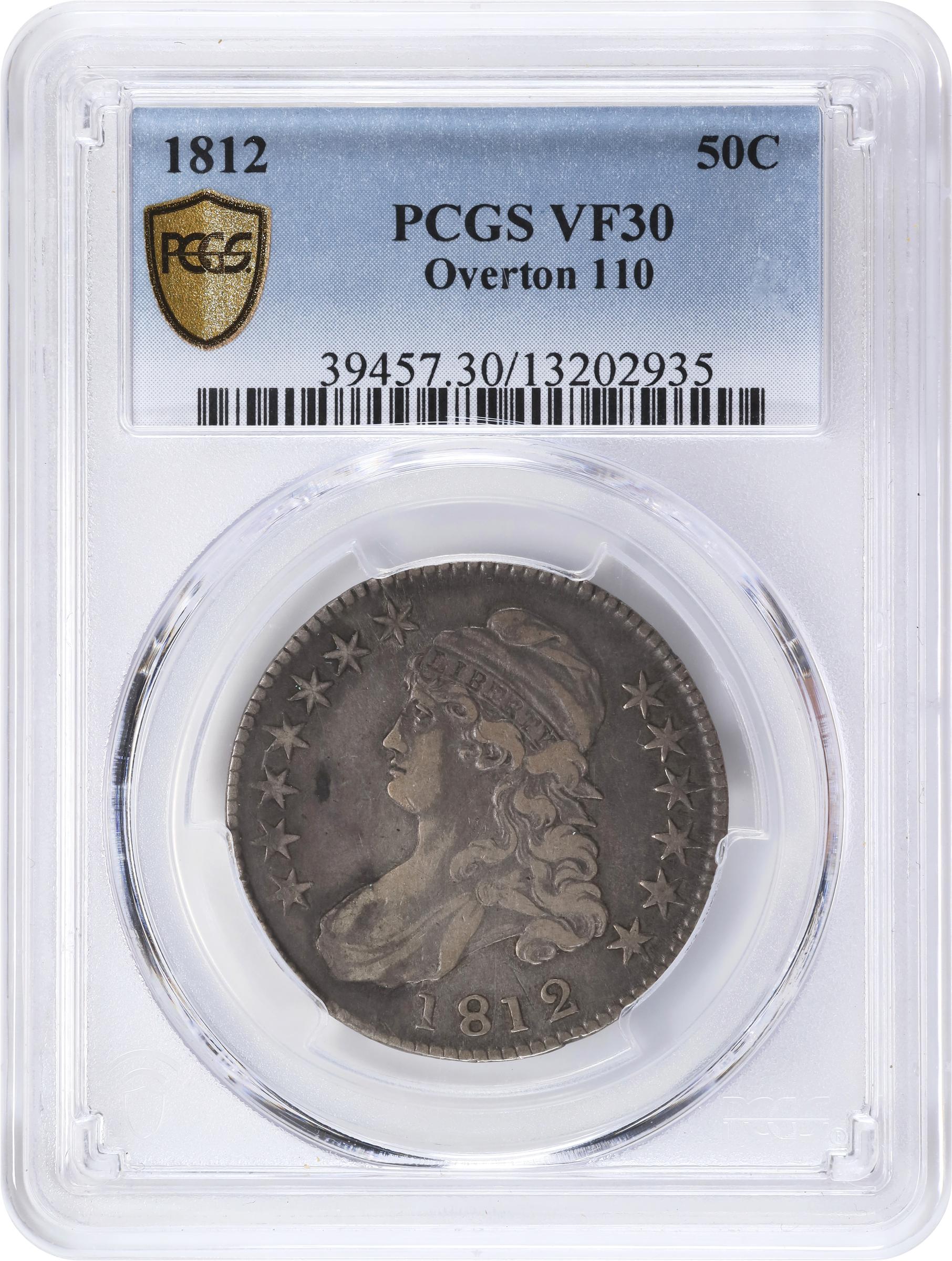 image for: 1812 Capped Bust Half Dollar. O-110. Rarity-1. VF-30 (PCGS).
