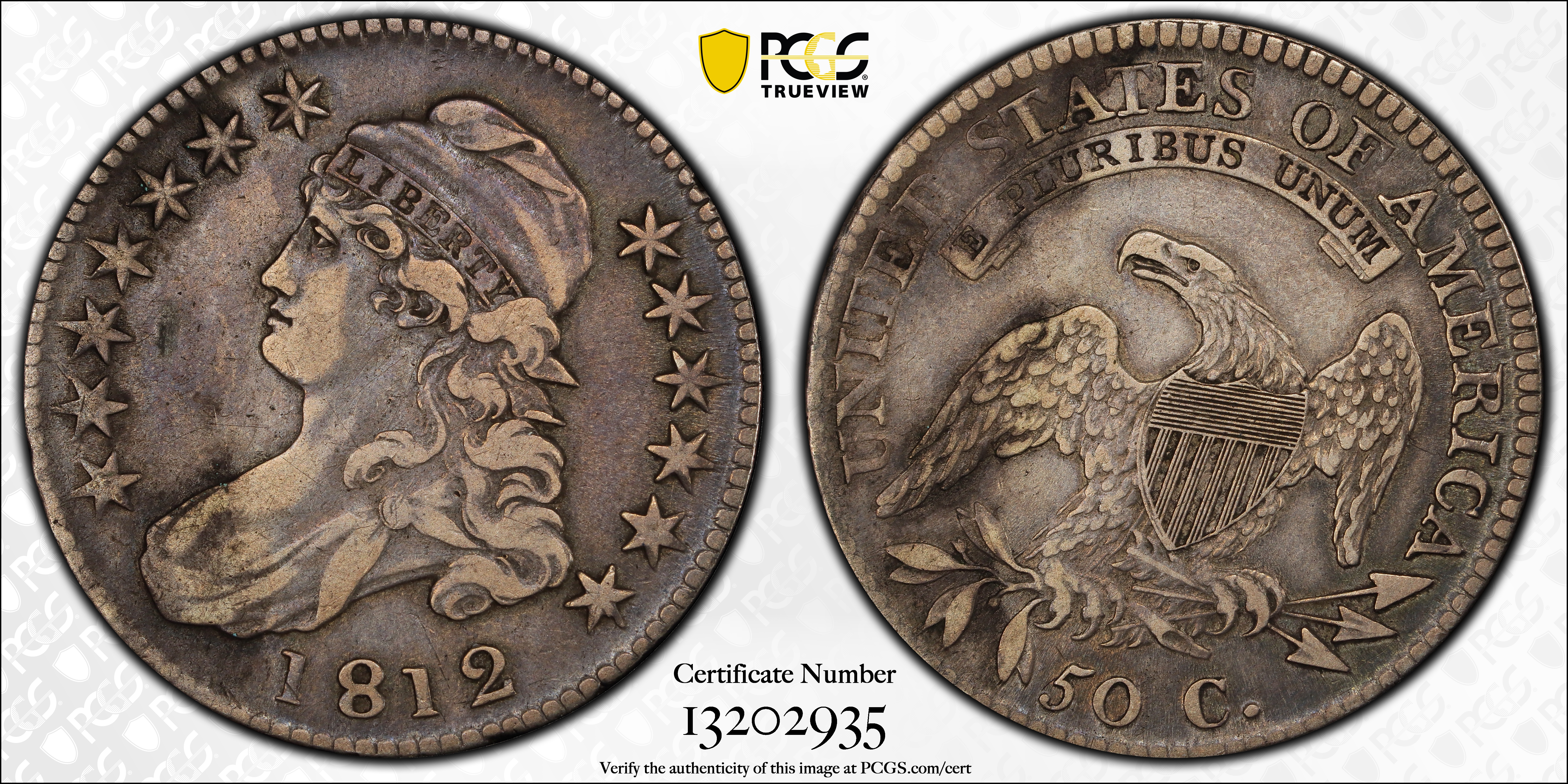 image for: 1812 Capped Bust Half Dollar. O-110. Rarity-1. VF-30 (PCGS).