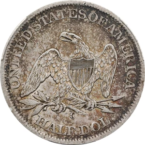 image for: 1861-O Liberty Seated Half Dollar. Confederate States Issue. W-15. Rarity-2. Speared Olive Bud. VF-25 (PCGS).