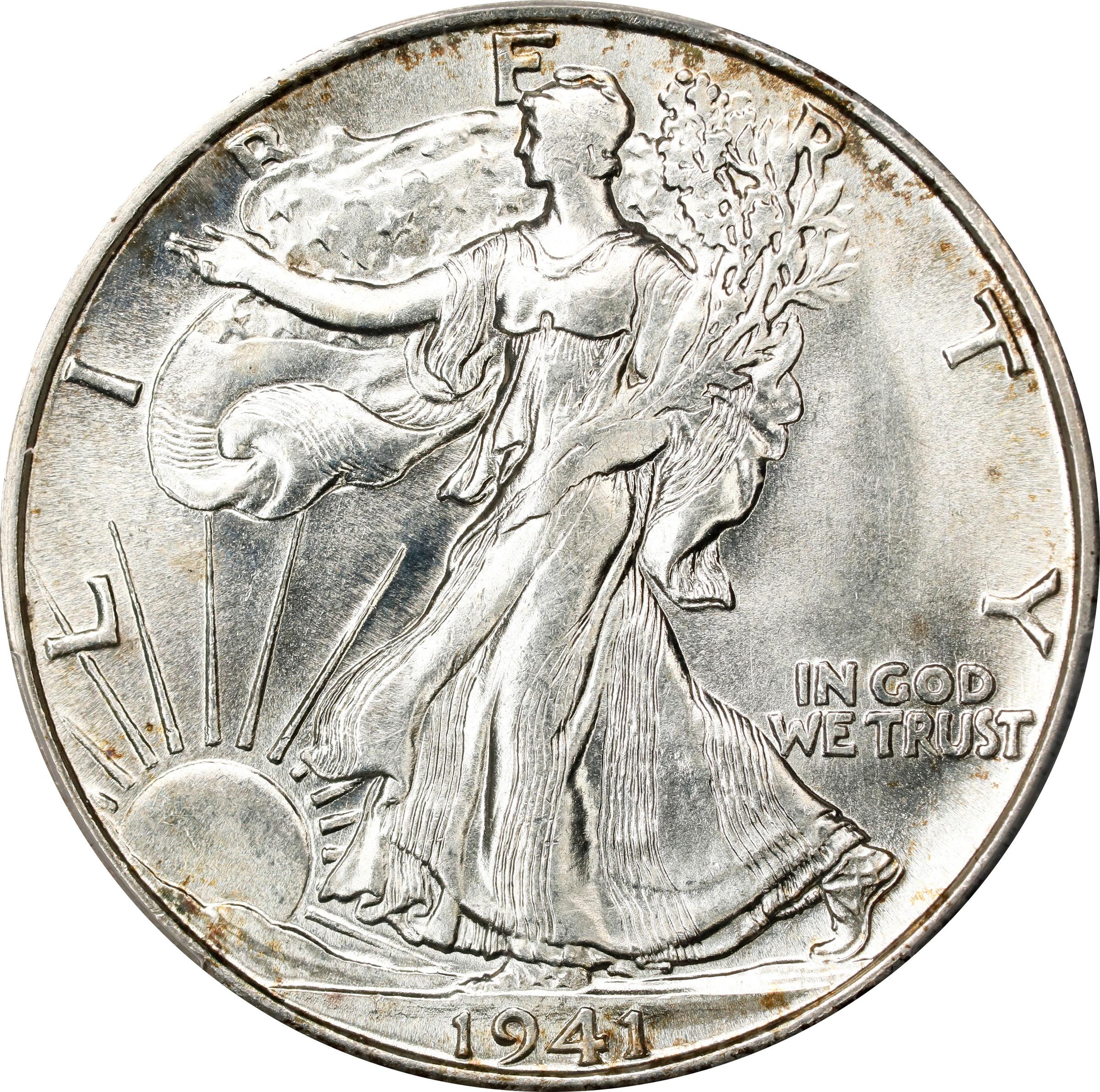 image for: 1941-S/S Walking Liberty Half Dollar. FS-501. Repunched Mintmark. MS-65+ (PCGS).