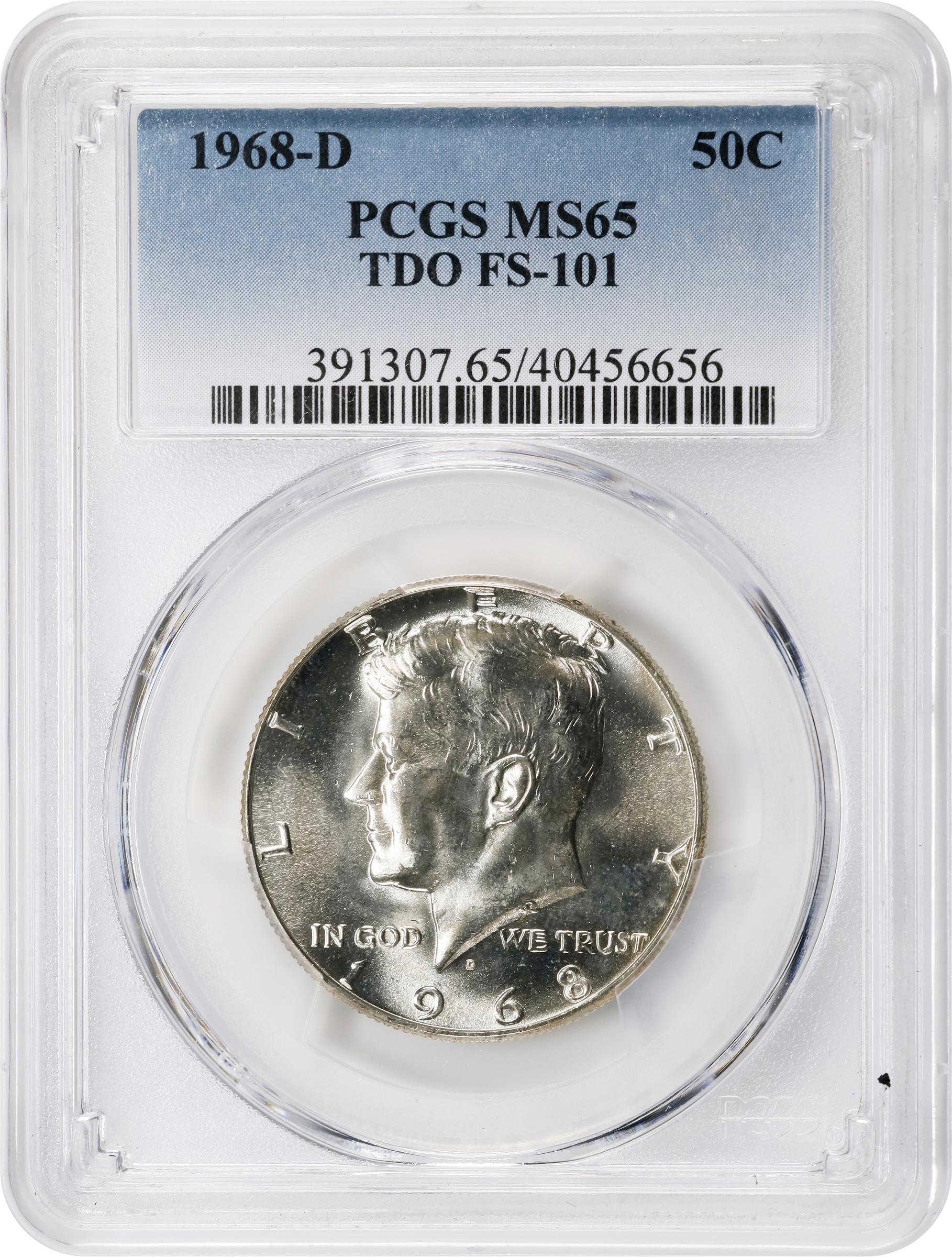 image for: 1968-D Kennedy Half Dollar. FS-101. Tripled Die Obverse. MS-65 (PCGS).