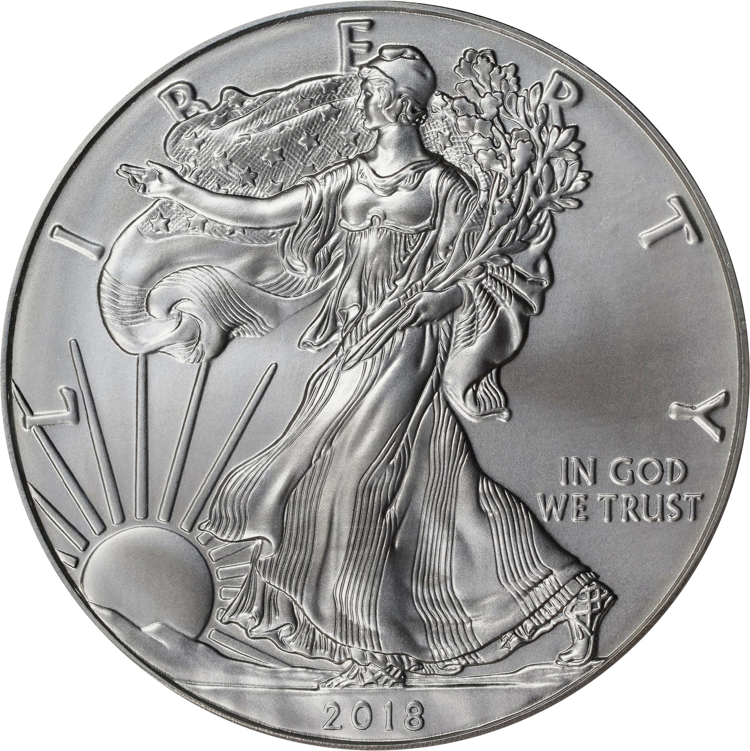 image for: 2018-W Silver Eagle. Burnished. First Day of Issue. Specimen-70 (PCGS).