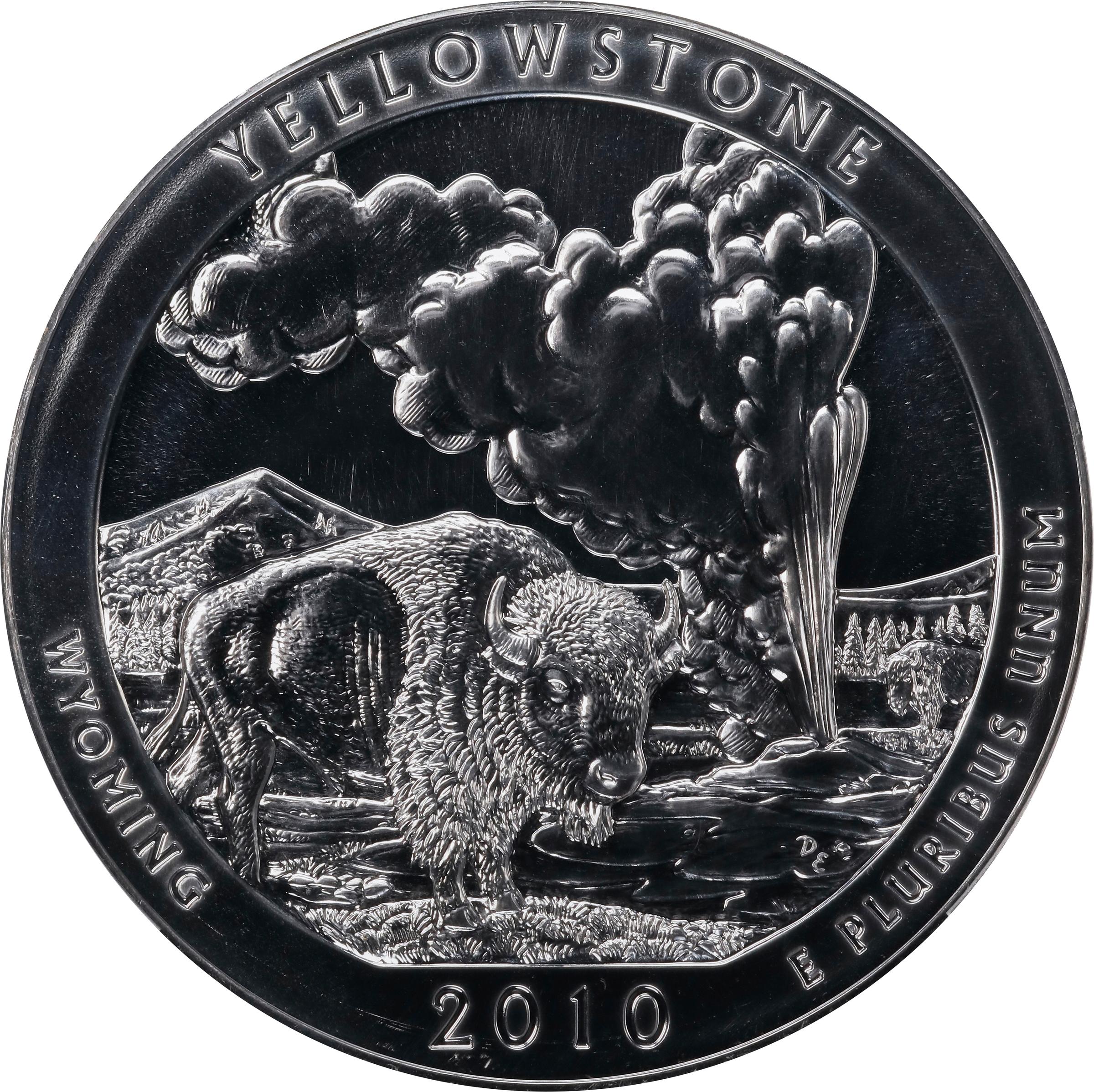 image for: 2010 America the Beautiful Silver Bullion Coin. Yellowstone National Park. Early Releases. MS-68 (NGC).