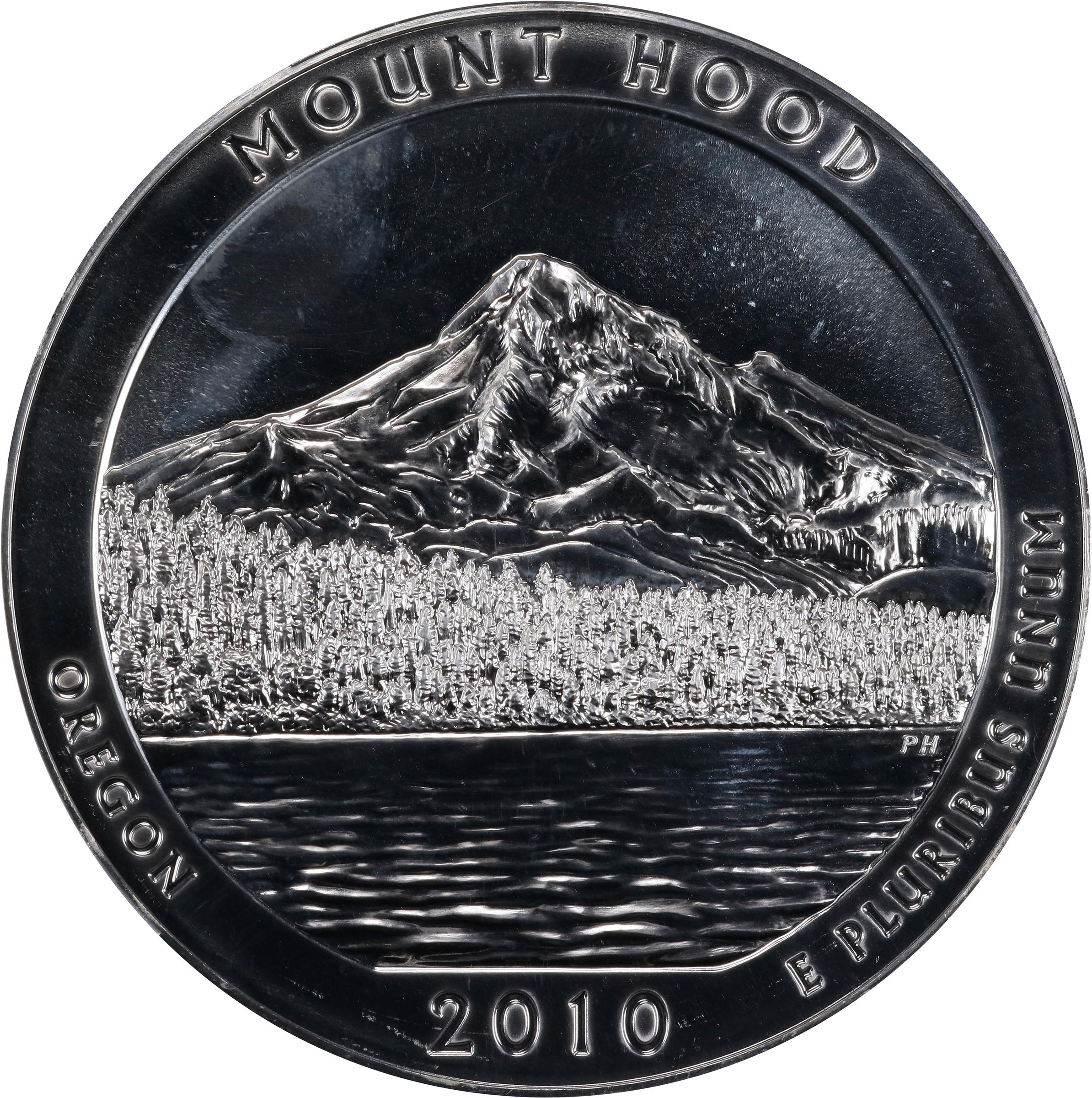 image for: 2010 America the Beautiful Silver Bullion Coin. Mount Hood National Park. Early Releases. MS-68 (NGC).