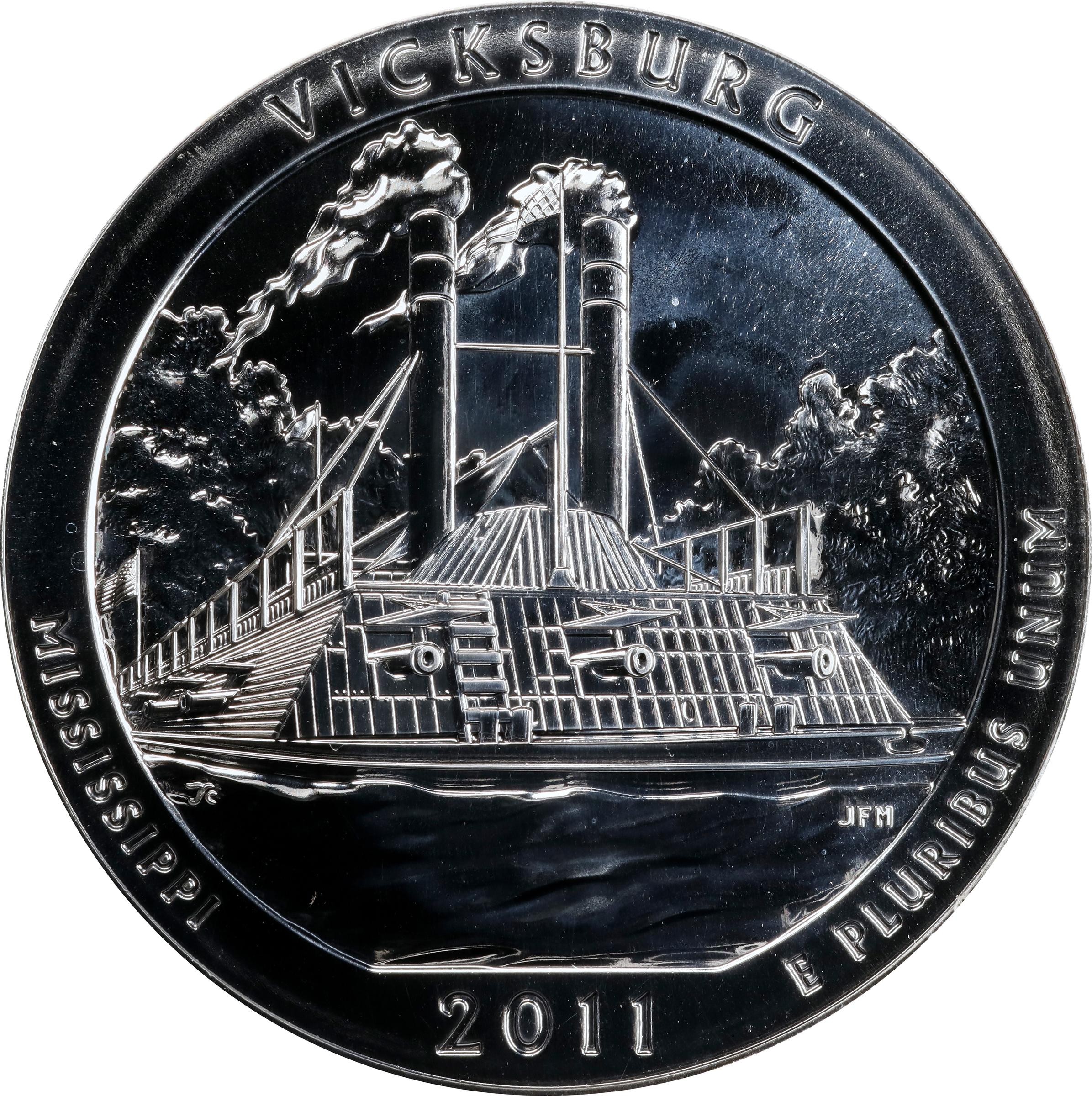 image for: 2011 America the Beautiful Silver Bullion Coin. Vicksburg National Military Park. First Strike. MS-69 DMPL (PCGS).