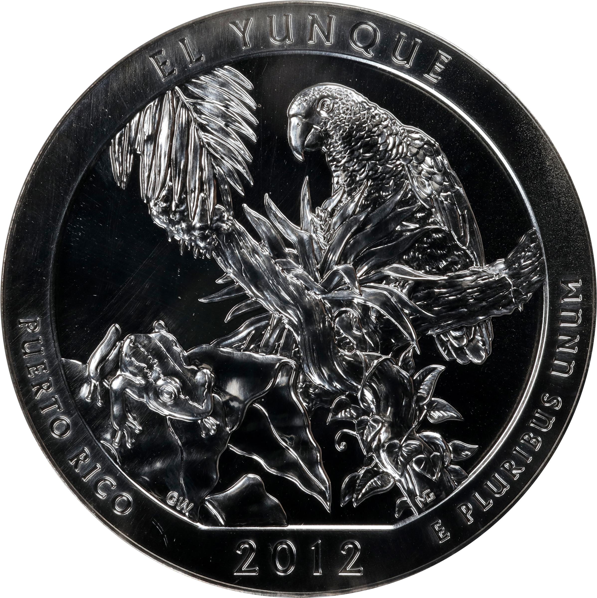 image for: 2012 America the Beautiful Silver Bullion Coin. El Yunque National Forest. First Strike. MS-69 PL (PCGS).