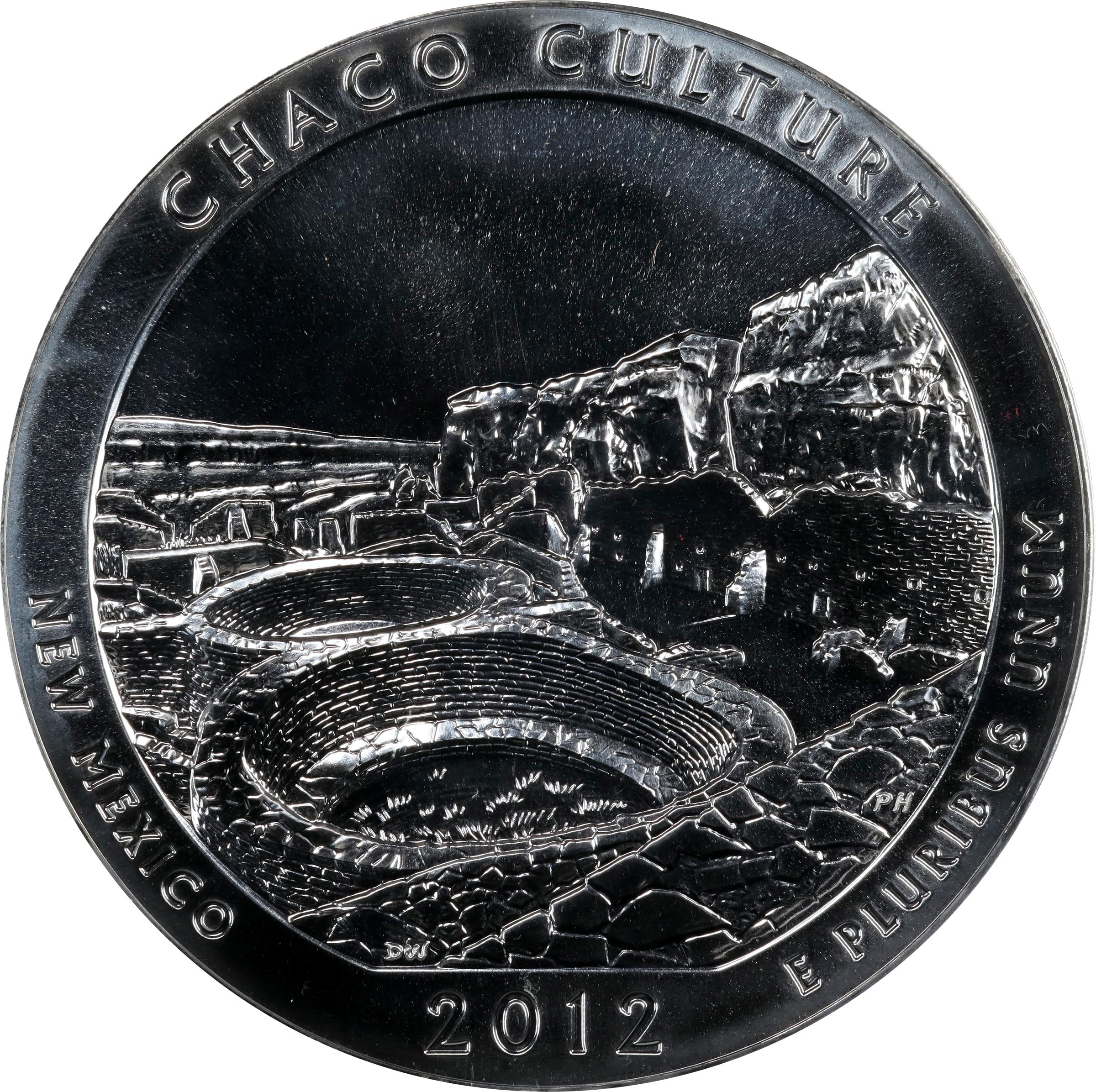 image for: 2012 America the Beautiful Silver Bullion Coin. Chaco Culture National Historical Park. First Strike. MS-69 PL (PCGS).