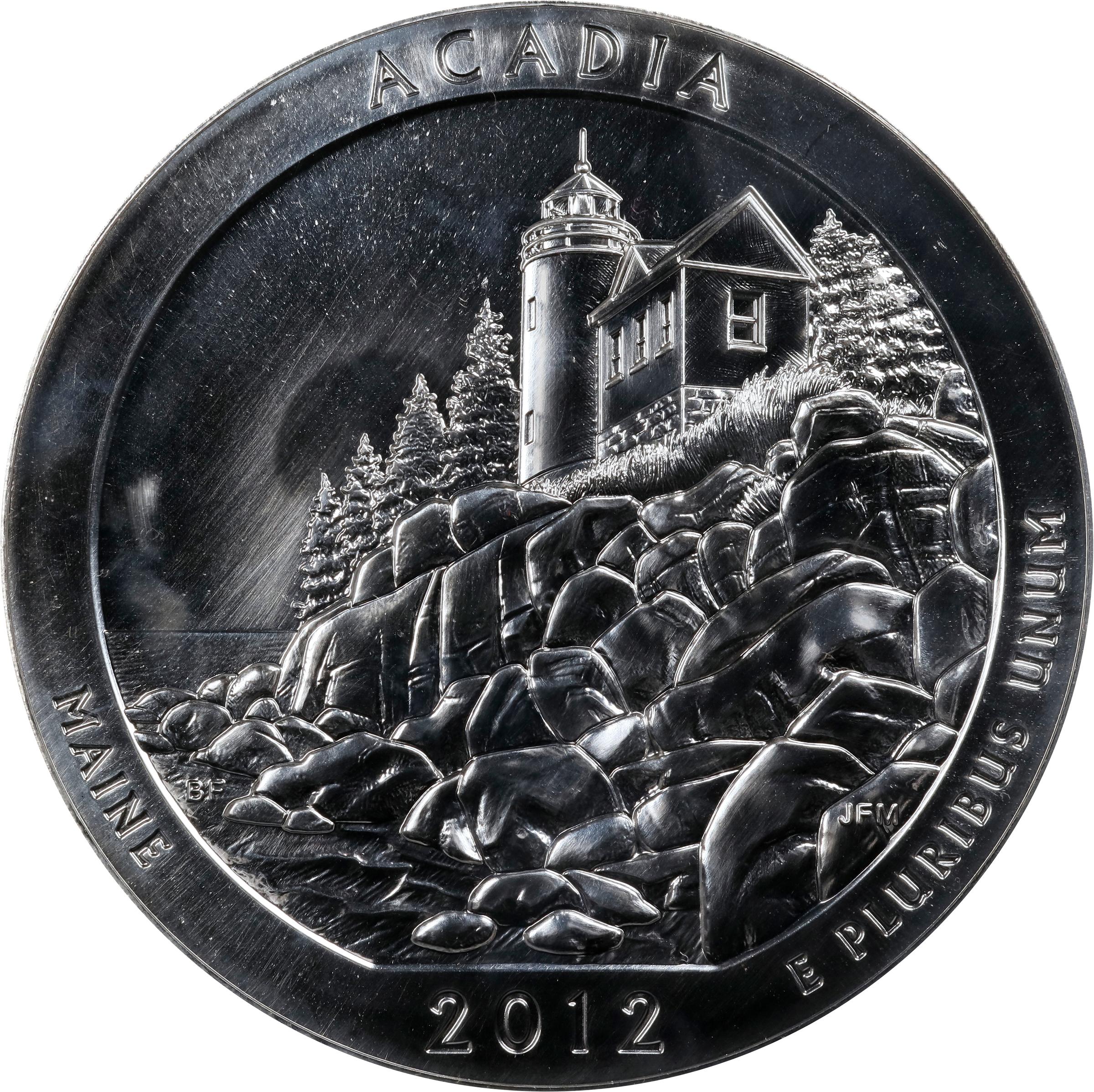 image for: 2012 America the Beautiful Silver Bullion Coin. Acadia National Park. First Strike. MS-69 PL (PCGS).