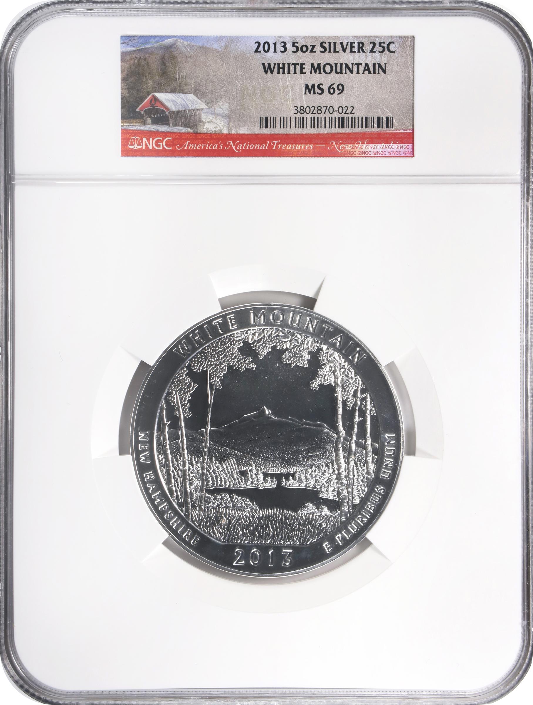 image for: 2013 America the Beautiful Silver Bullion Coin. White Mountain National Forest. MS-69 (NGC).