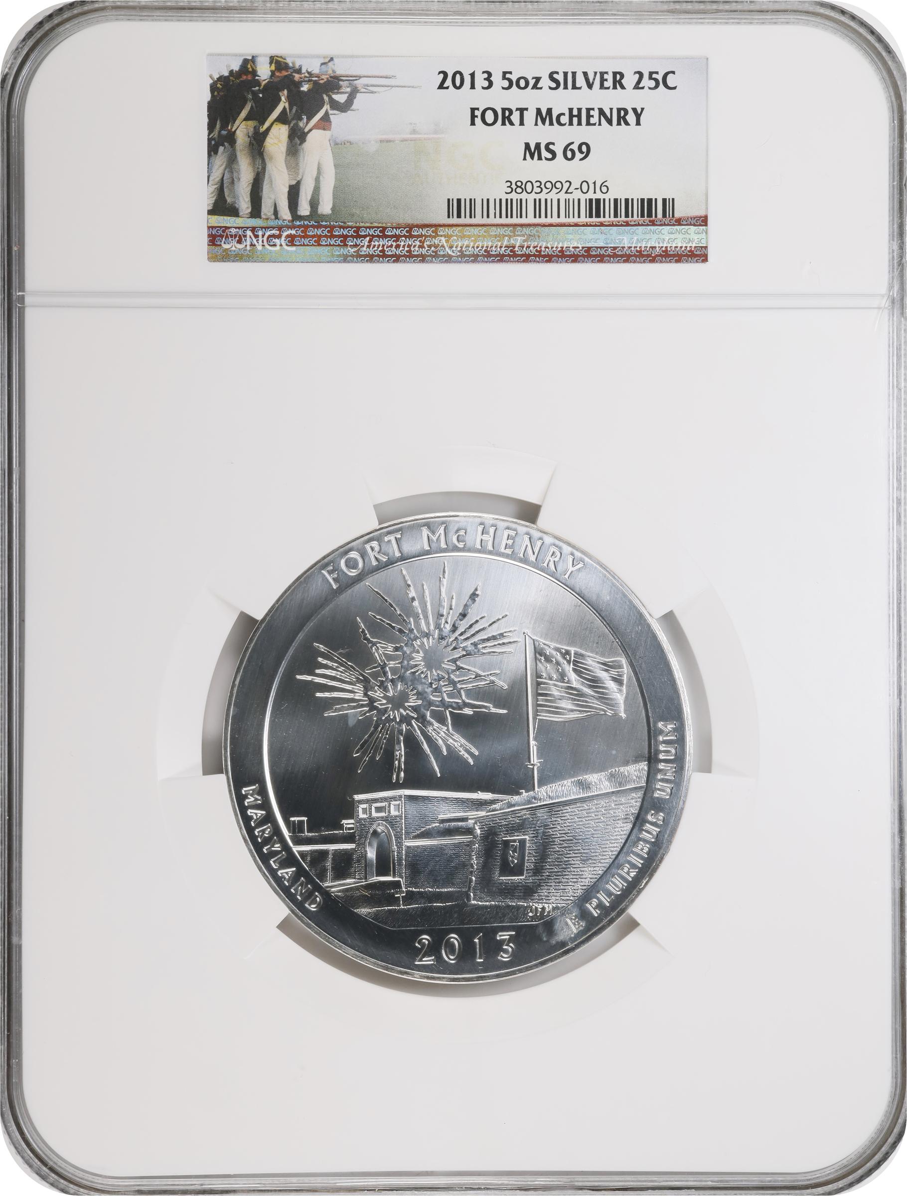 image for: 2013 America the Beautiful Silver Bullion Coin. Fort McHenry National Monument and Historic Shrine. MS-69 (NGC).