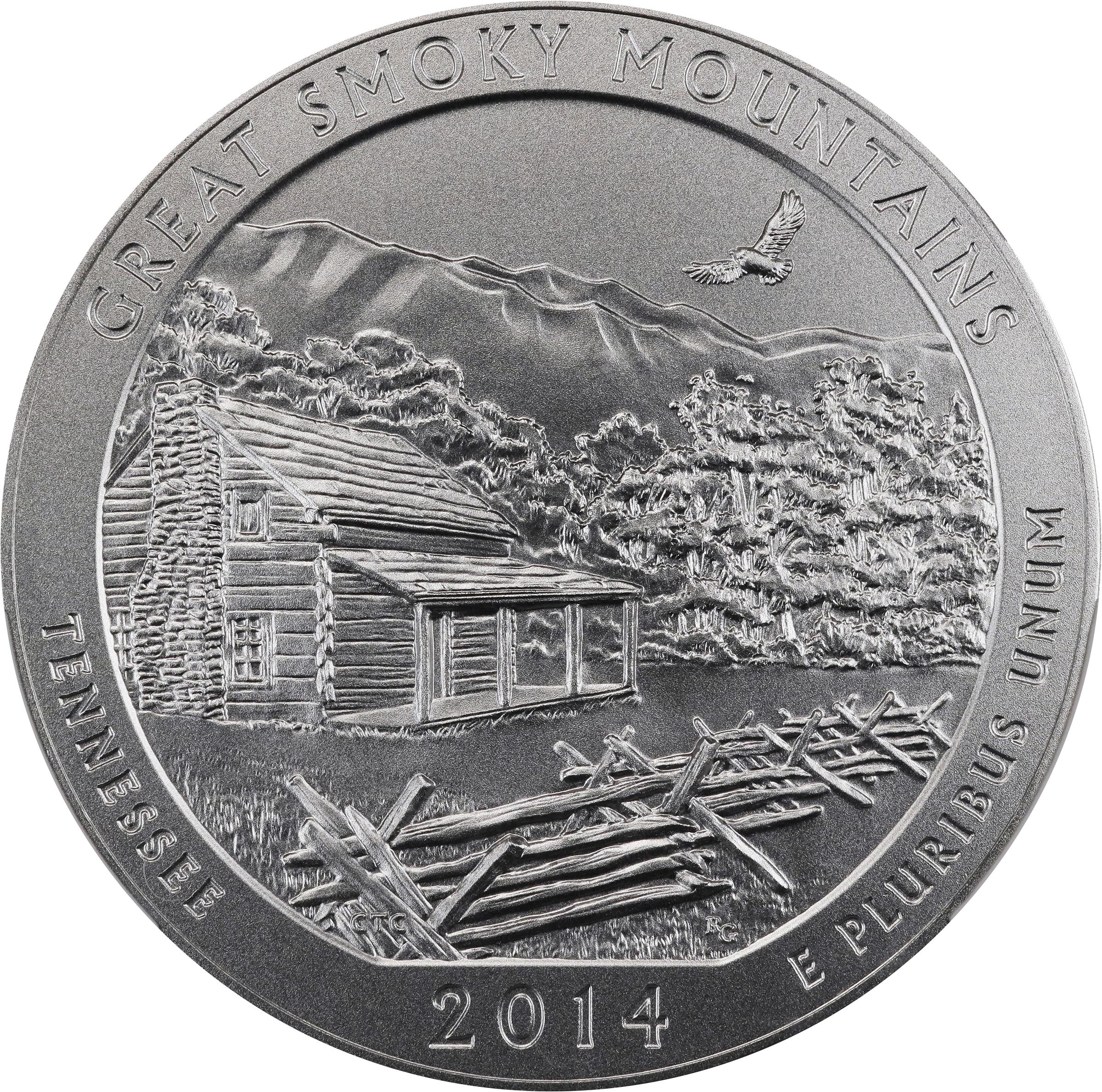 image for: 2014-P America the Beautiful Silver Bullion Coin. Great Smoky Mountains National Park. First Strike. Early Releases. Specimen-70 (NGC).