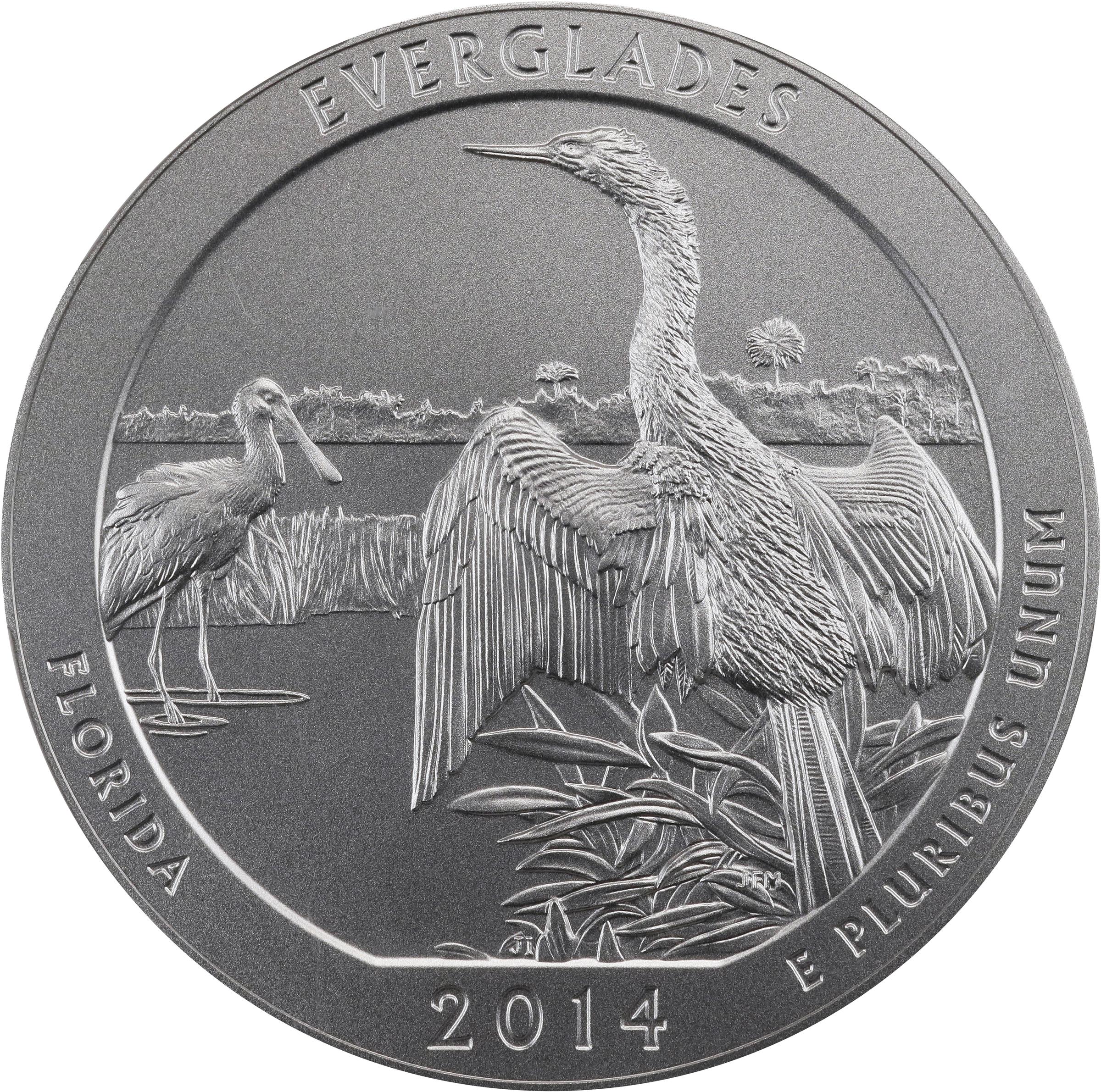 image for: 2014-P America the Beautiful Silver Bullion Coin. Everglades National Park. Early Releases. Specimen-70 (NGC).