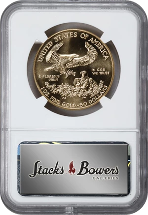 image for: 1994 One-Ounce Gold Eagle. MS-69 PL (NGC). Director' Medal of Excellence Label, Miles Standish Signature.