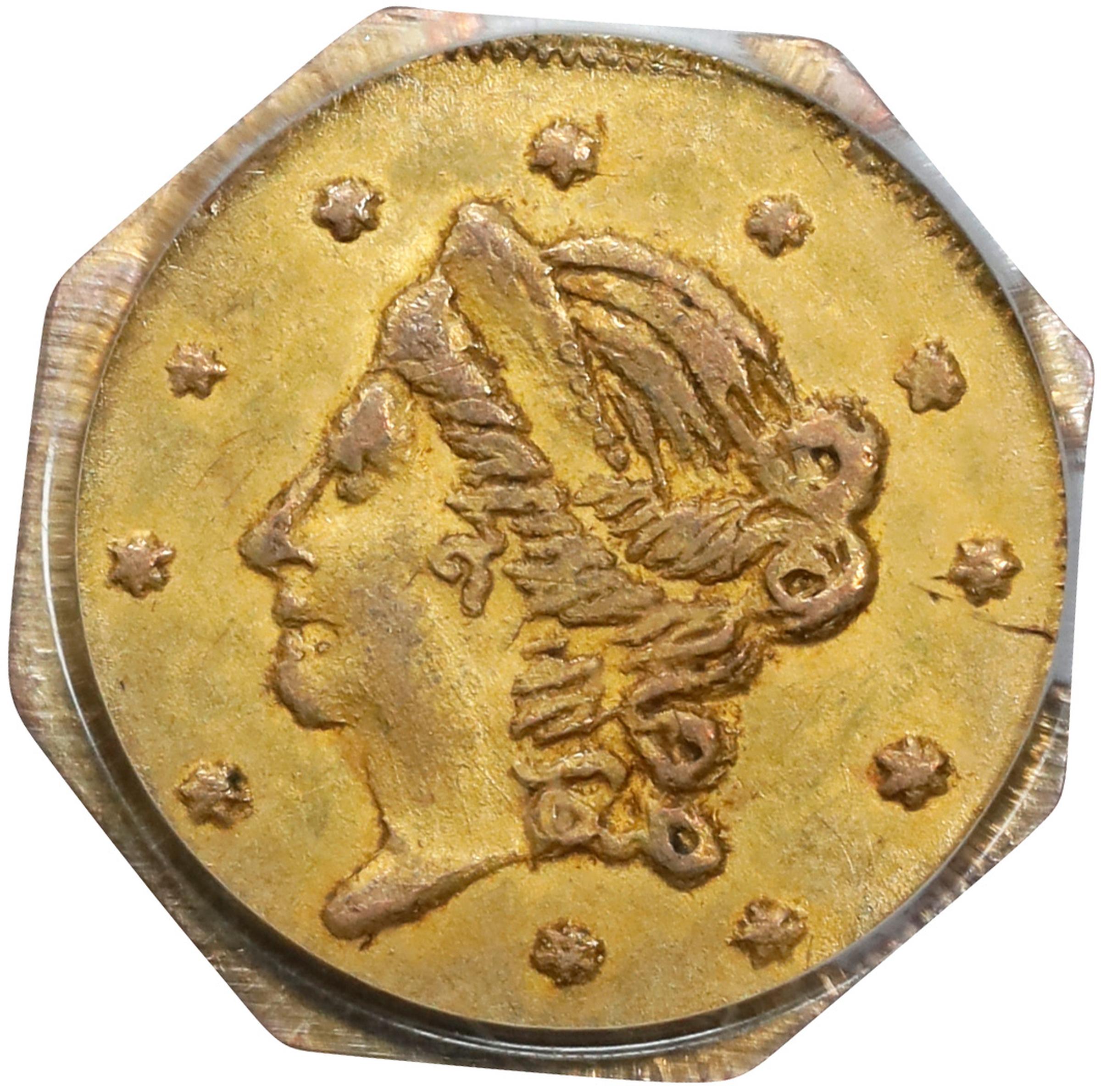 image for: 1869 Octagonal 50 Cents. BG-907. Rarity-5-. Liberty Head. MS-62 (PCGS).