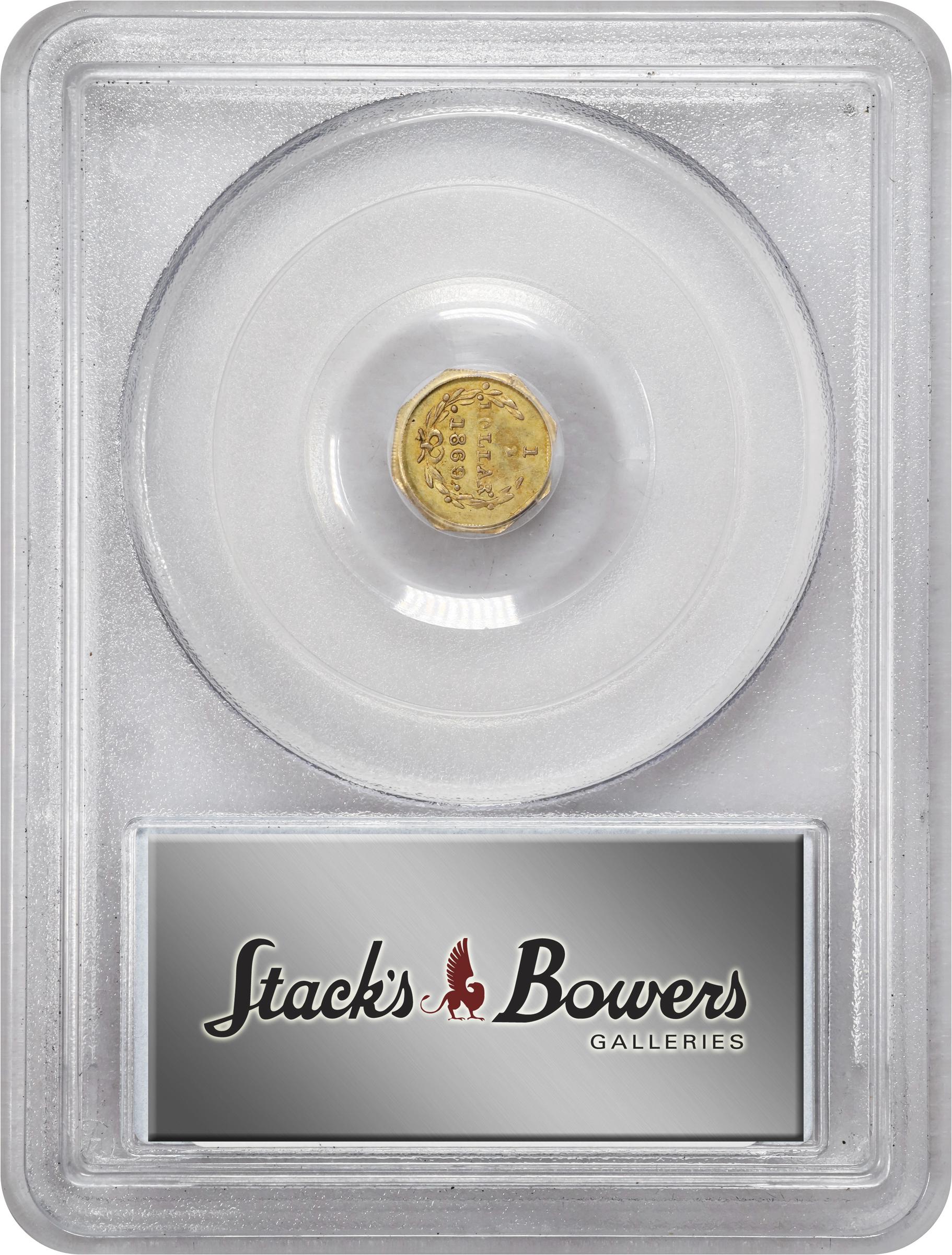 image for: 1869 Octagonal 50 Cents. BG-907. Rarity-5-. Liberty Head. MS-62 (PCGS).