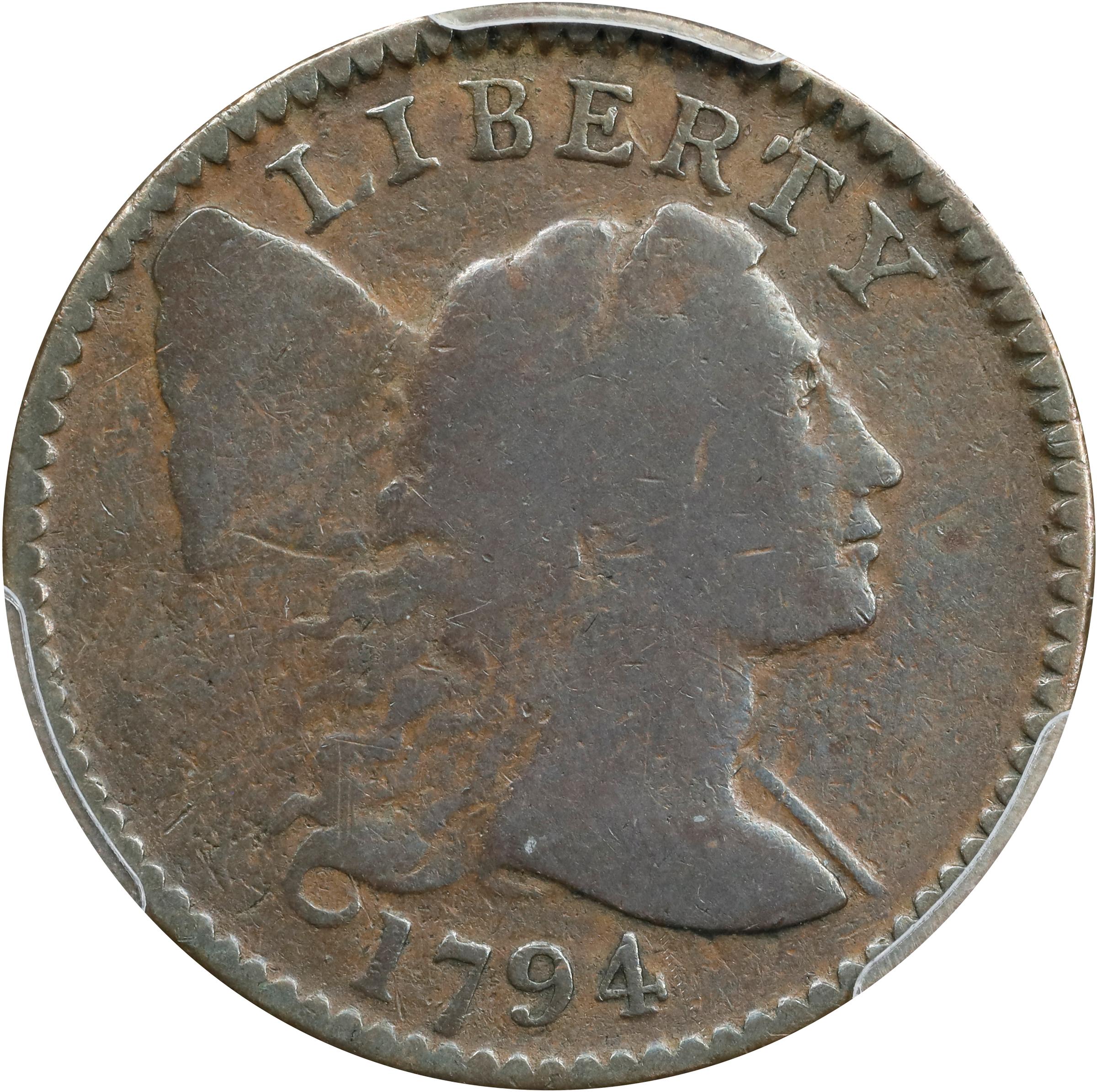 image for: 1794 Liberty Cap Cent. S-71, B-63. Rarity-2. Head of 1795. VG Details--Cleaned (PCGS).
