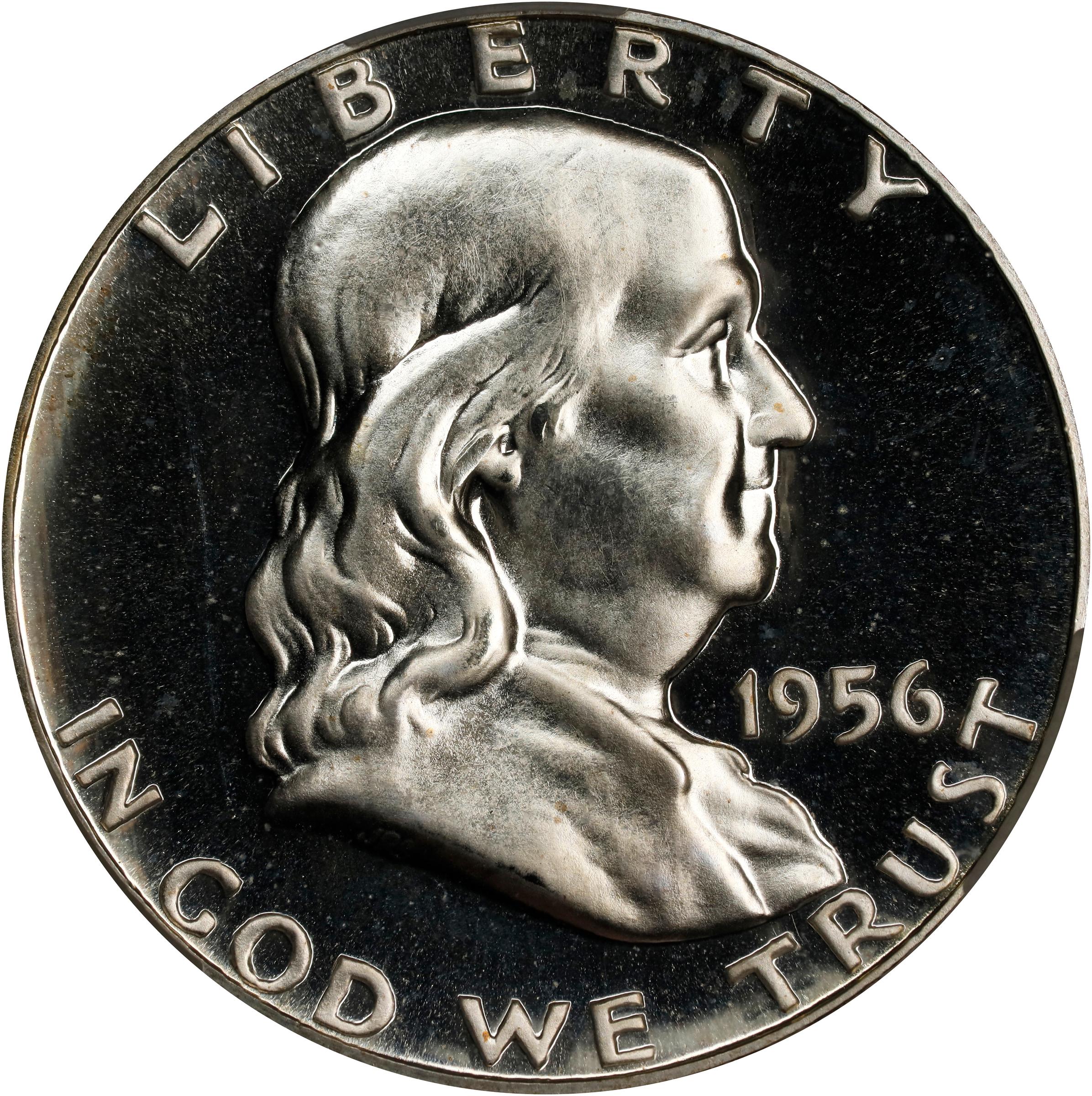 1956 Franklin Half Dollar. Type II Reverse. Proof-66 Cameo (CACG).
