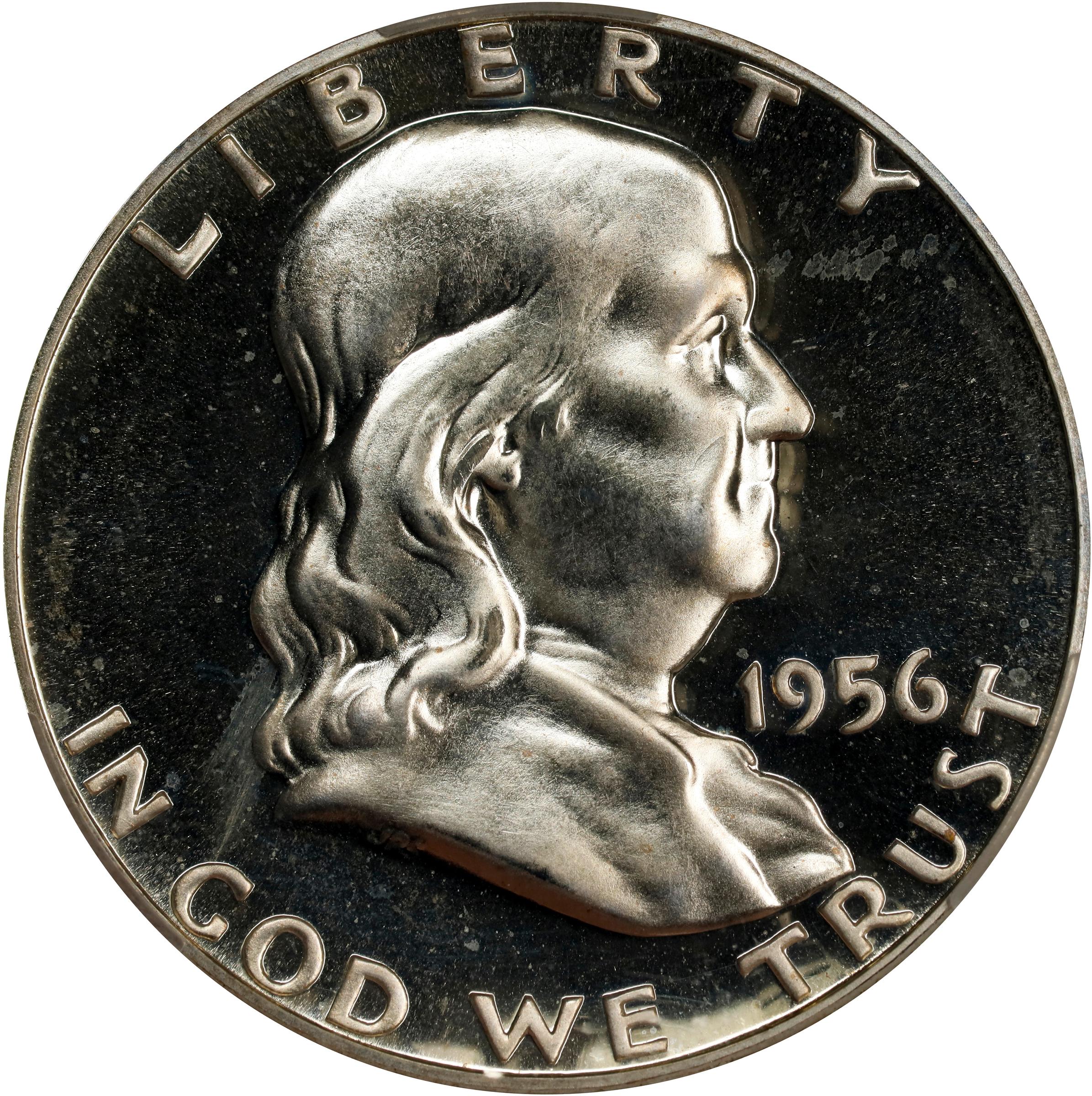 1956 Franklin Half Dollar. Type II Reverse. Proof-66 Cameo (CACG).
