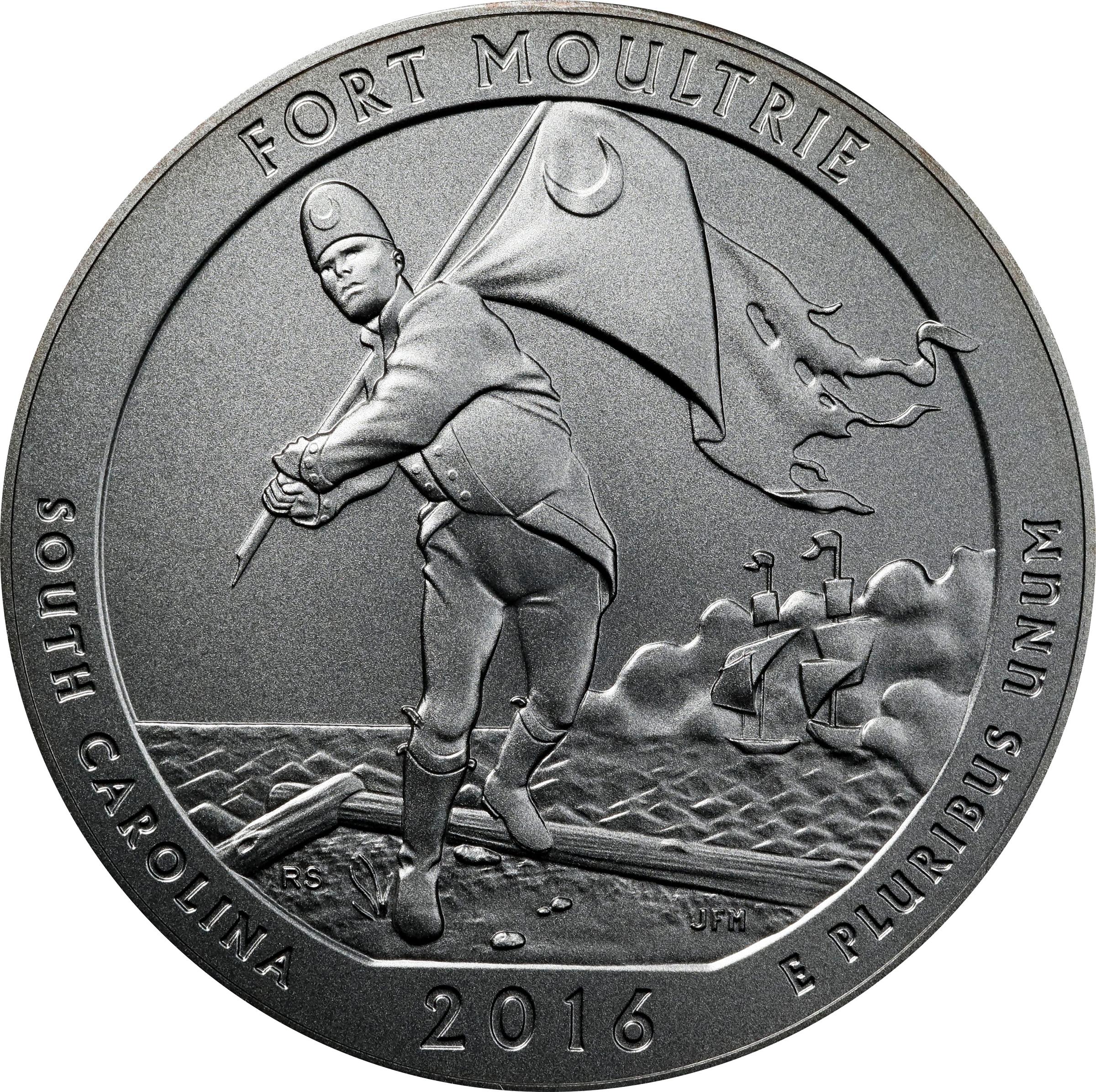 image for: 2016-P America the Beautiful Silver Bullion Coin. Fort Moultrie. Specimen (Uncertified). Housed in the Original Box.