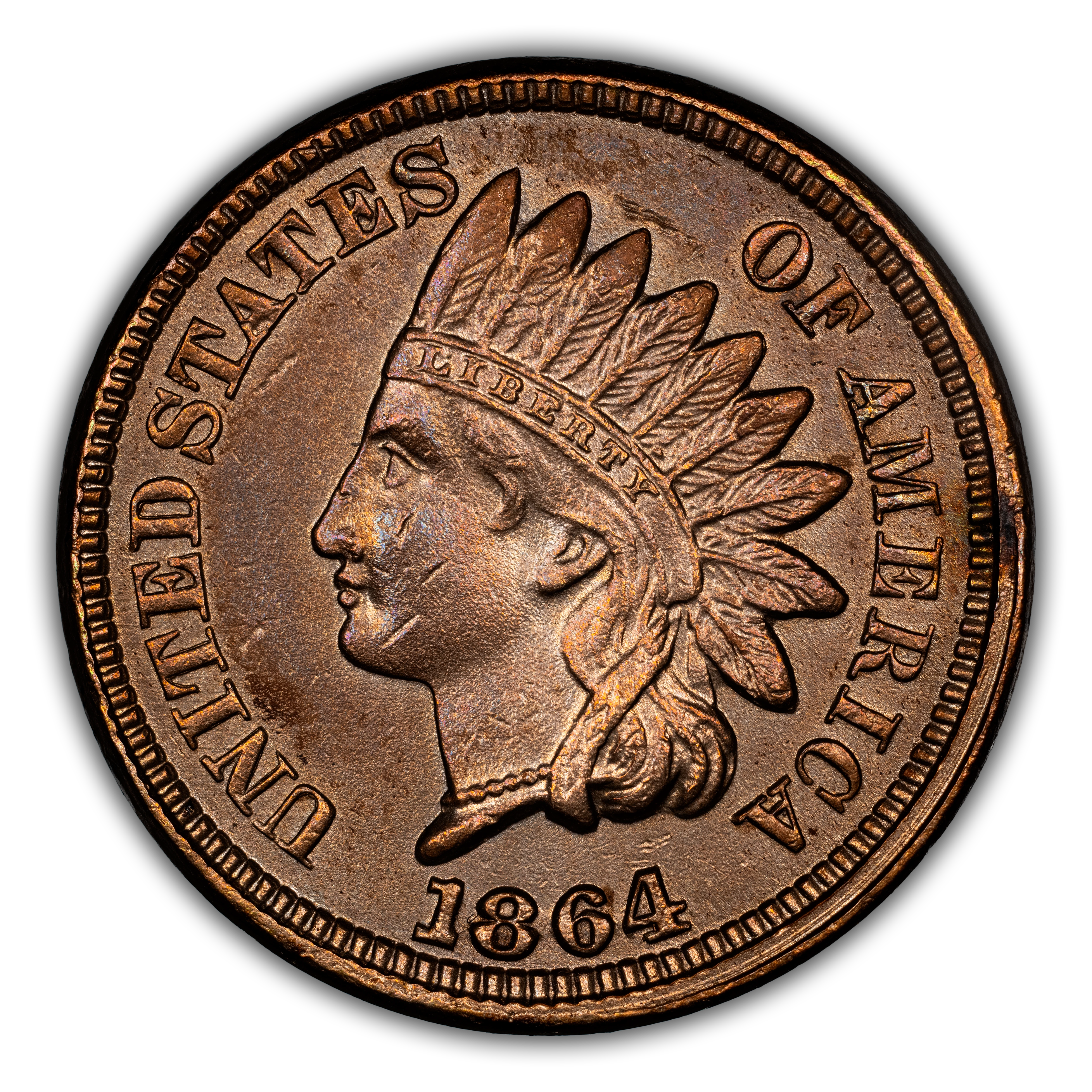 1864 1c Copper Nickel MS
