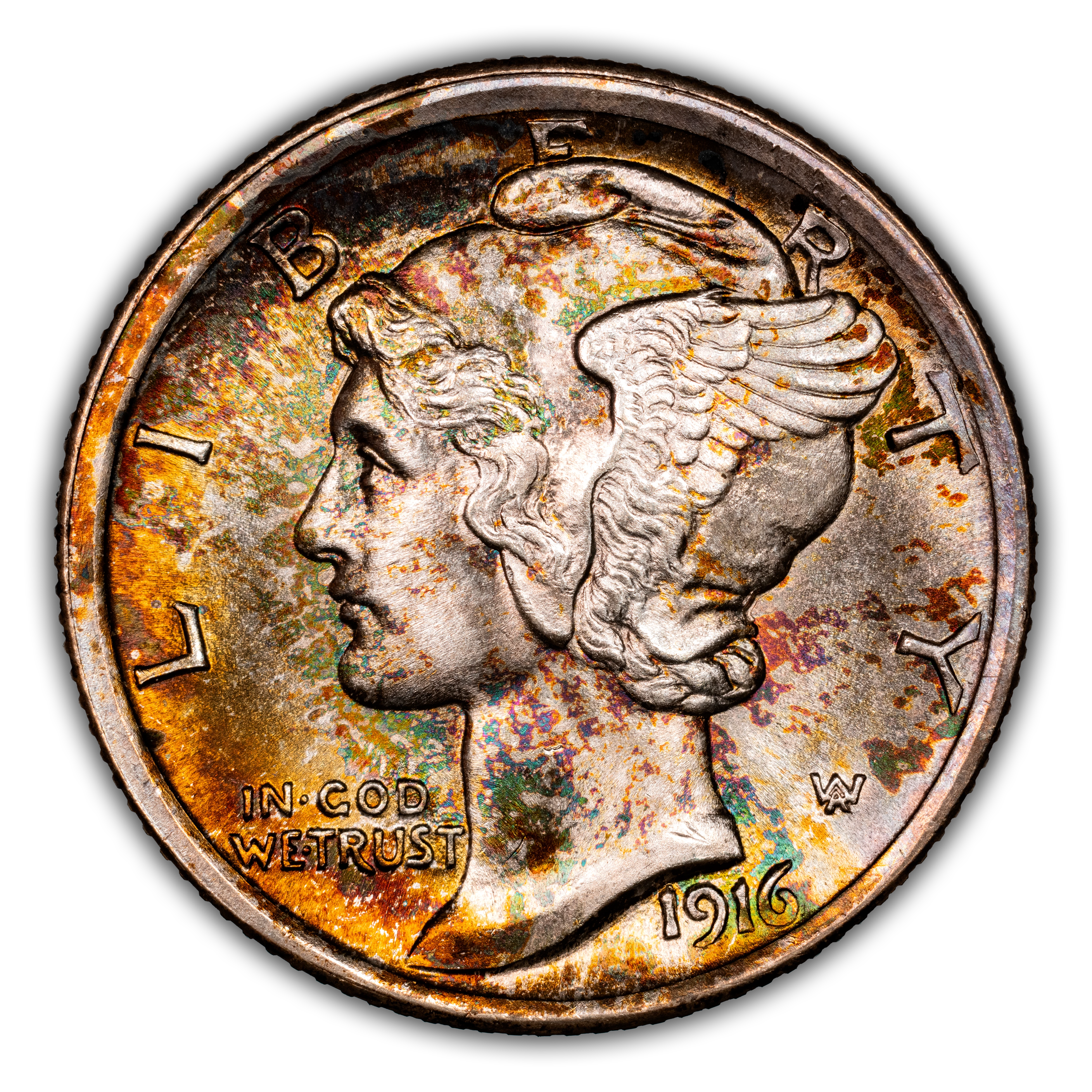 1916 10c Mercury MS FB